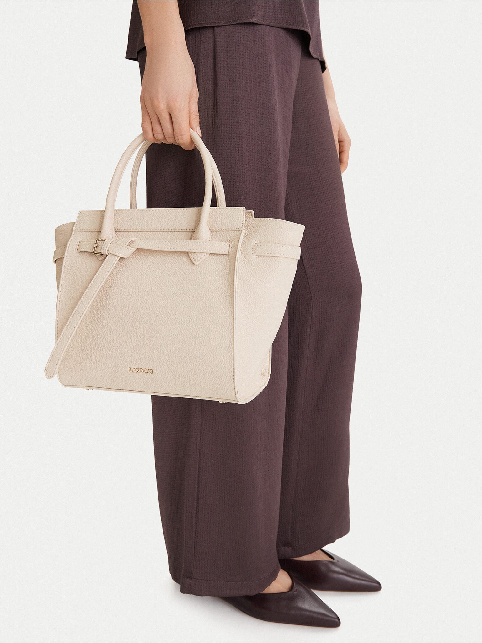 LASOCKI Handtasche Lasocki Damenhandtasche Beige Lasocki-CEO-LSK-X-003-09 Elfenbein