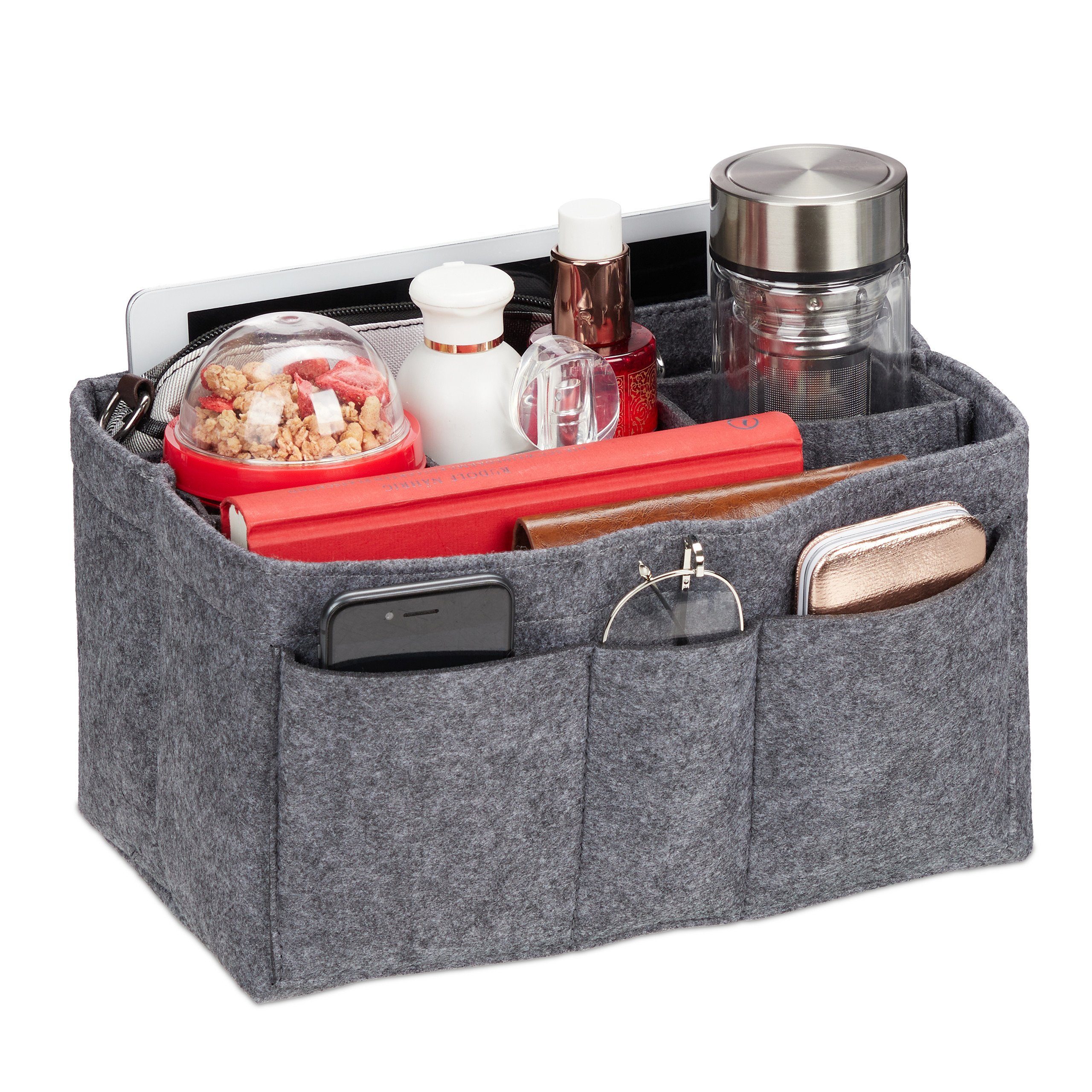 relaxdays Handtasche Taschenorganizer Handtasche Filz, L