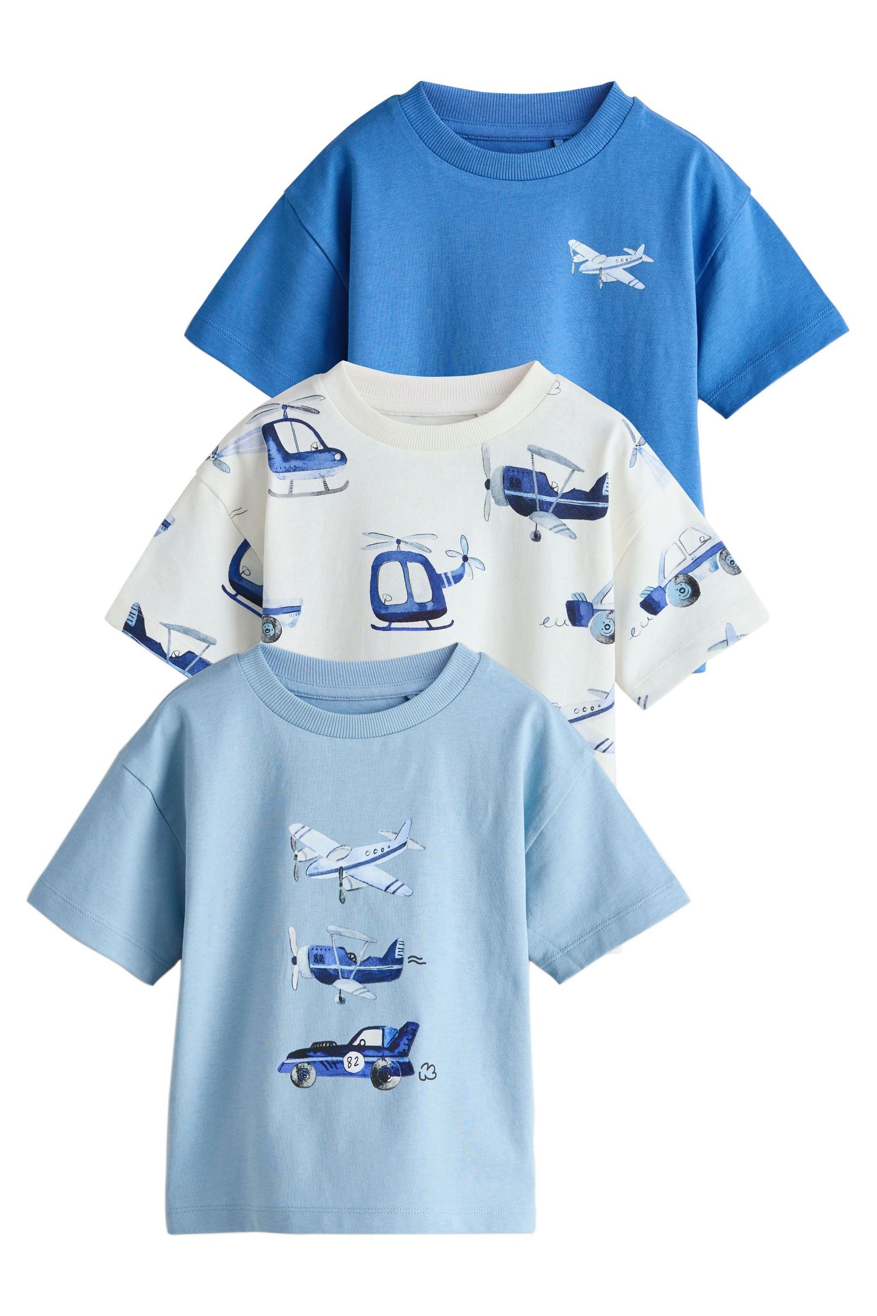 Langarmshirt 3er-Pack T-Shirts mit Grafik-Print