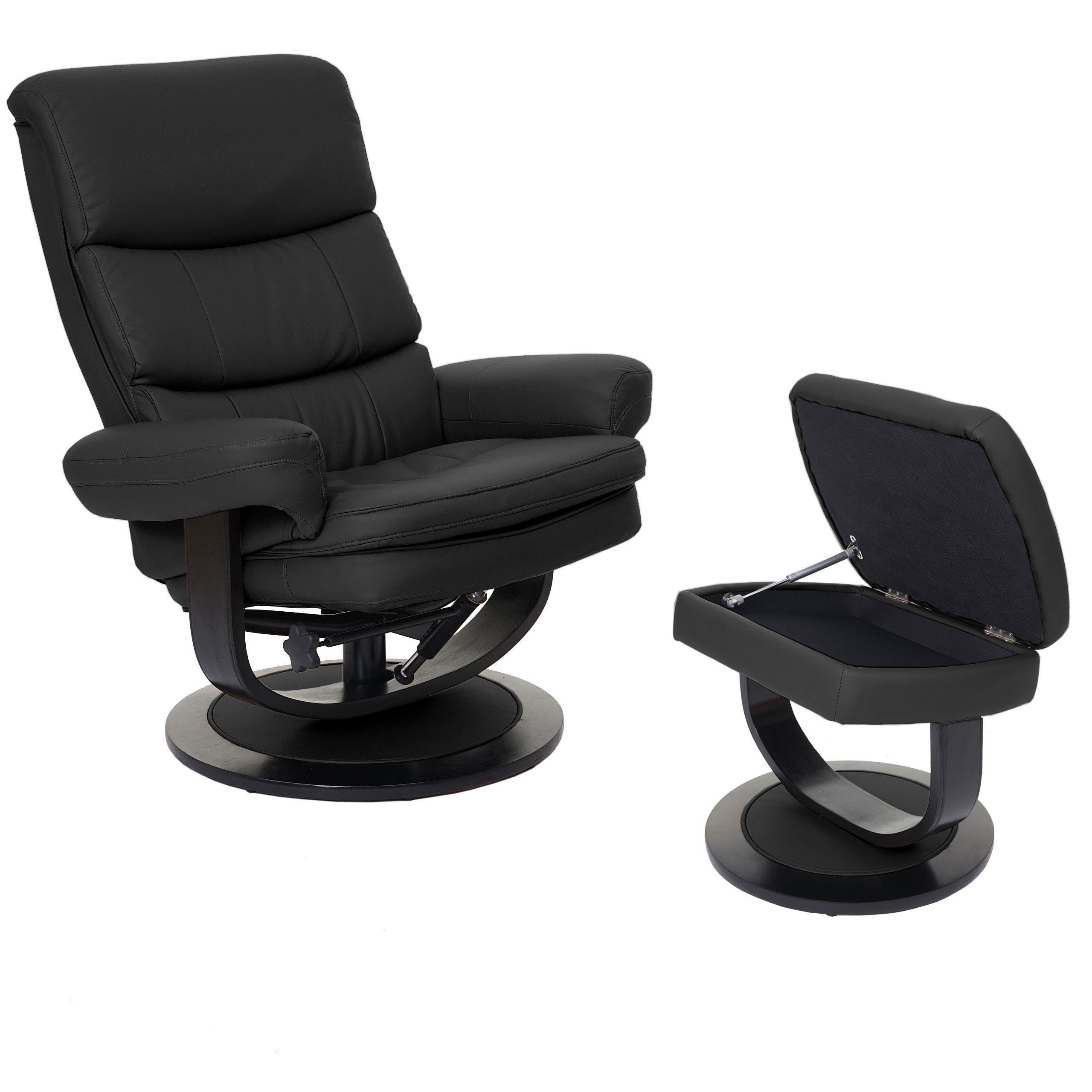 MCW Relaxsessel MCW-C16, 360° drehbar, Extradicke weiche Polsterung, Staufach für Fernbedienung