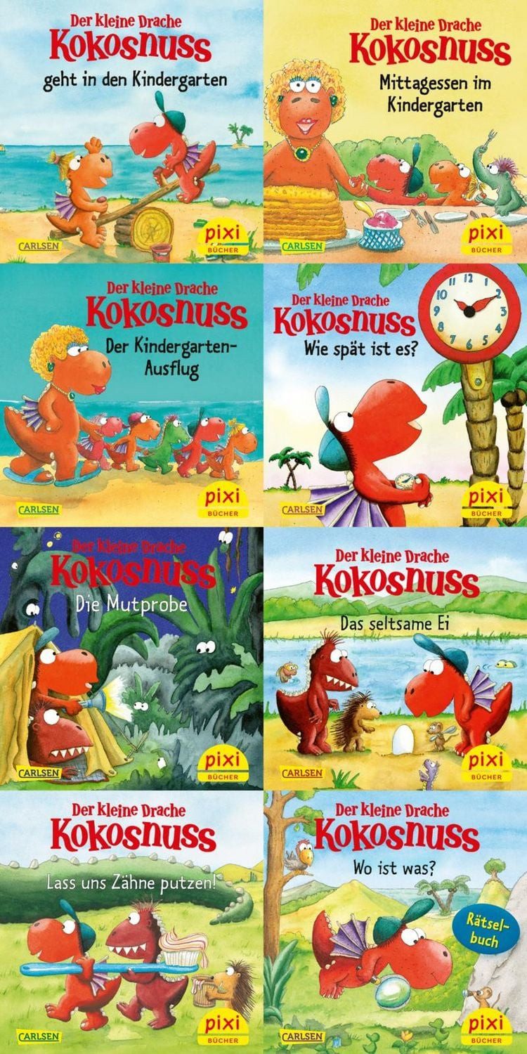 Pixi-8er-Set 288: Der kleine Drache Kokosnuss und seine Freunde (8x1 E / diverse