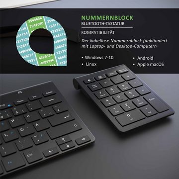 Aplic Wireless-Tastatur (Bluetooth Numpad mit 22 Tasten Keypad, Ziffernblock, Multimediatasten)