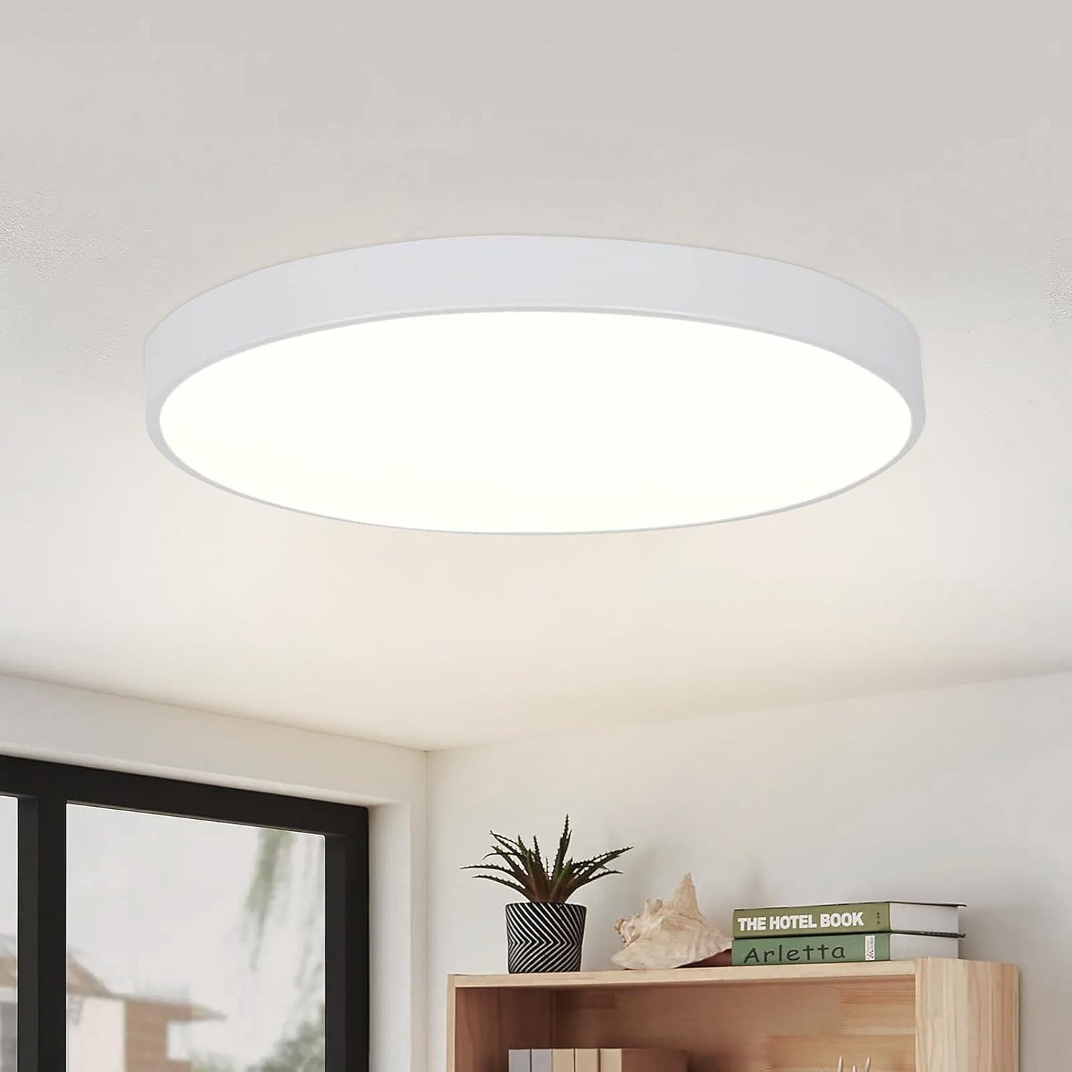 ZMH LED Deckenleuchte Wohnzimmer Rund Schwarz/Weiß günstig online kaufen