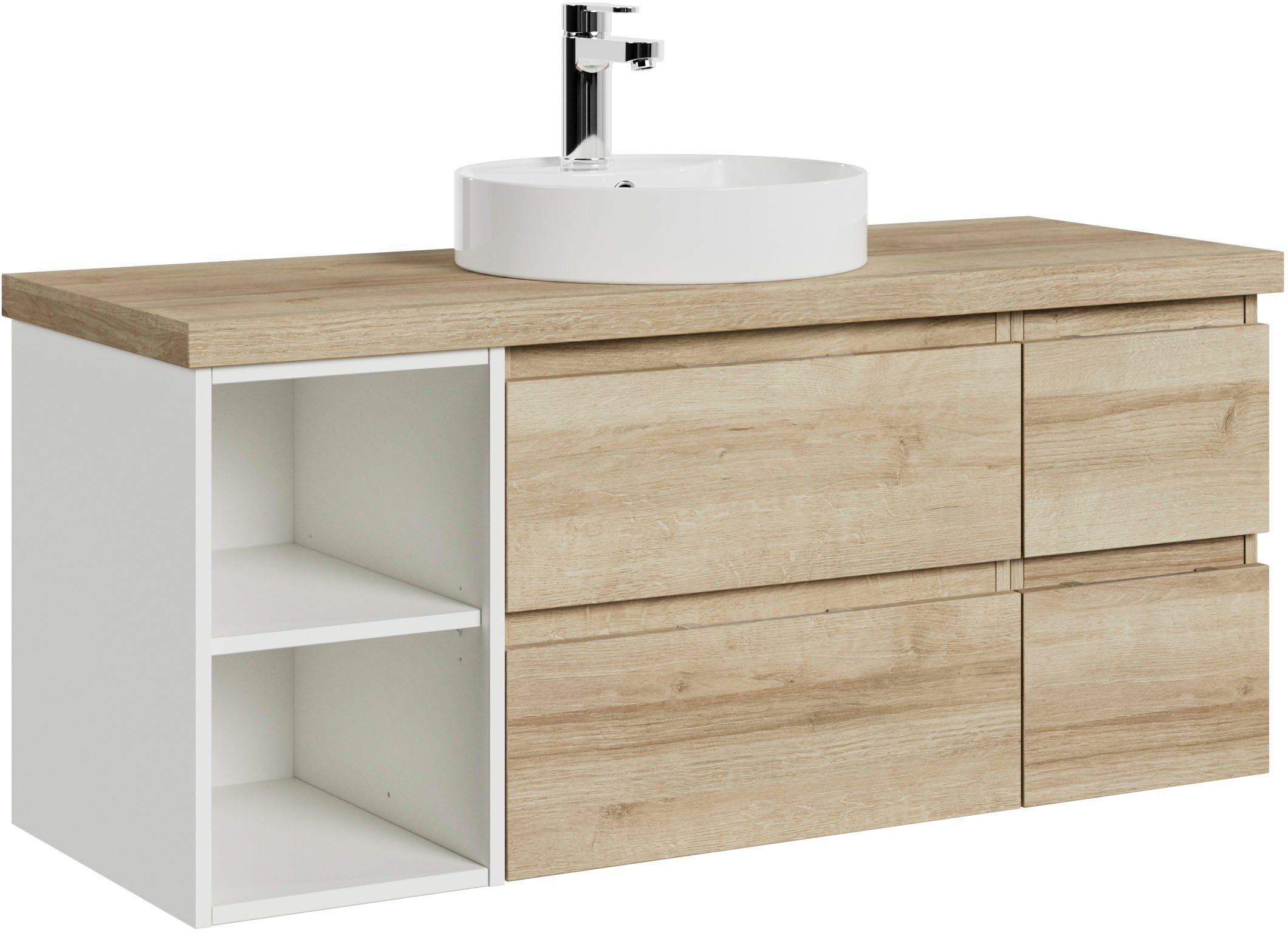 Thumbnail - Saphir Waschtisch Serie 4035 Keramik-Aufsatzbecken mit Unterschrank, 118 cm breit, Waschplatz, 4 Schubladen, inkl. Schub...