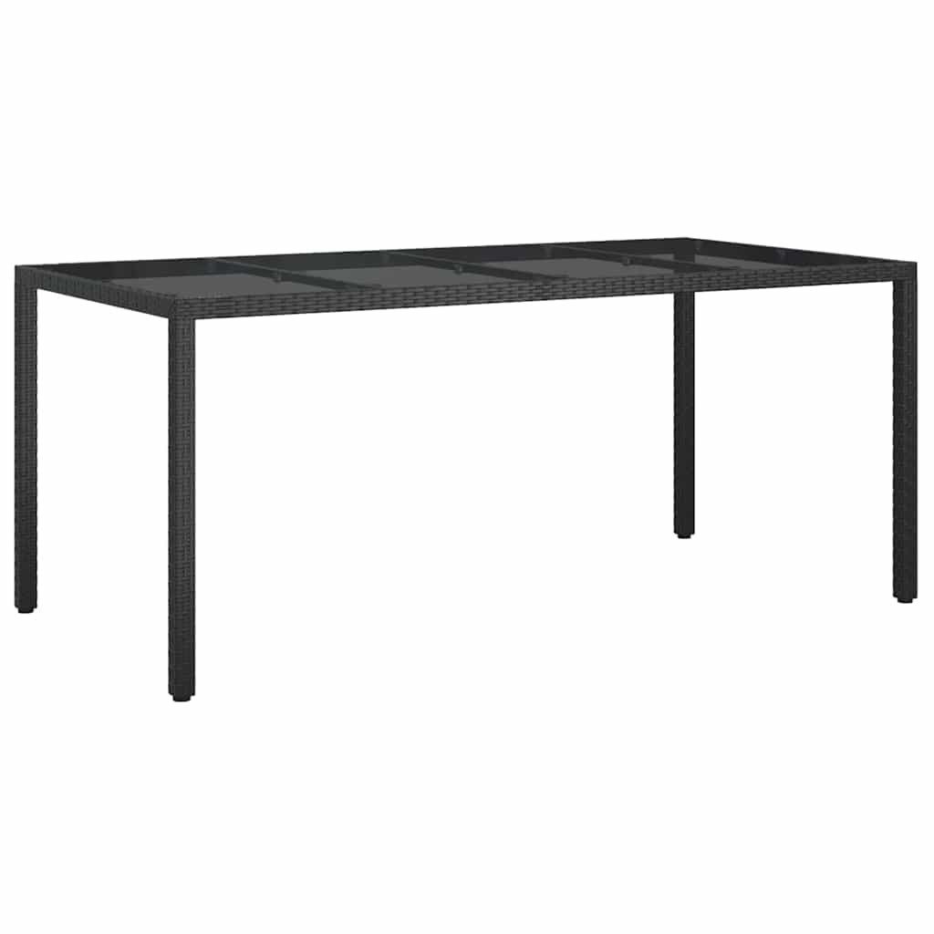 vidaXL Gartentisch Gartentisch Schwarz Poly-Rattan (1-St)