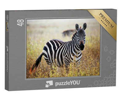 puzzleYOU Puzzle Zebra aus der afrikanischen Savanne, Tansania, 48 Puzzleteile, puzzleYOU-Kollektionen Safari, Savanne