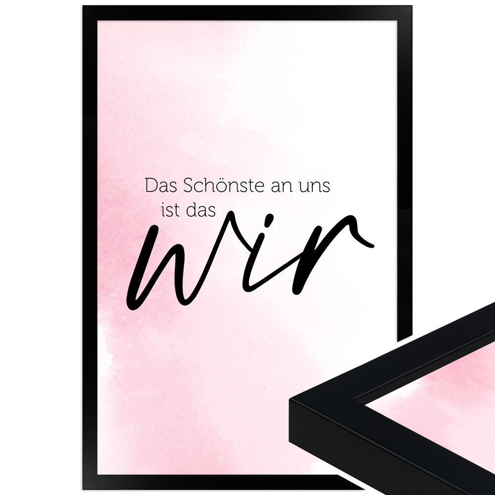 WANDStyle Bild mit Rahmen Das Schönste ist das Wir, Poster mit Spruch