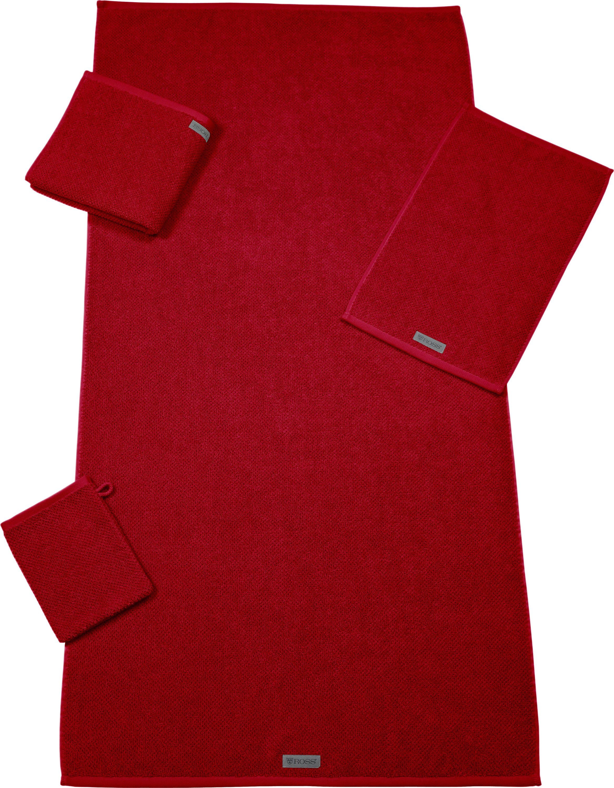 ROSS Handtuch ROSS Serie SELECTION Handtuch Duschtuch Waschhandschuh  Gästetuch 4007-14, GOTS Verifiziert, rubin, Frottee (1-St), rechteckig | Gästehandtücher