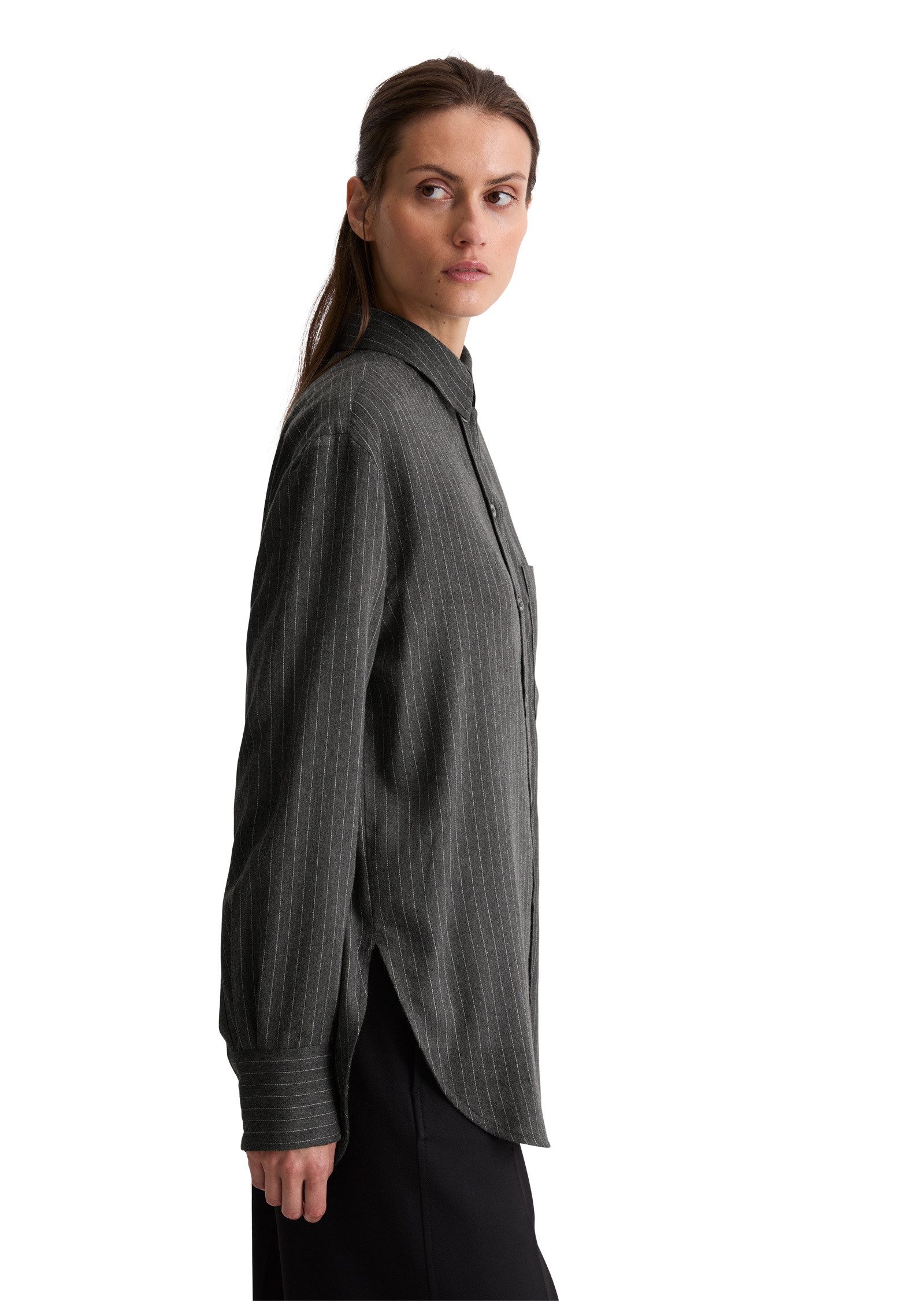 Marc O'Polo Langarmbluse aus gestreiftem Baumwoll-Satin günstig online kaufen