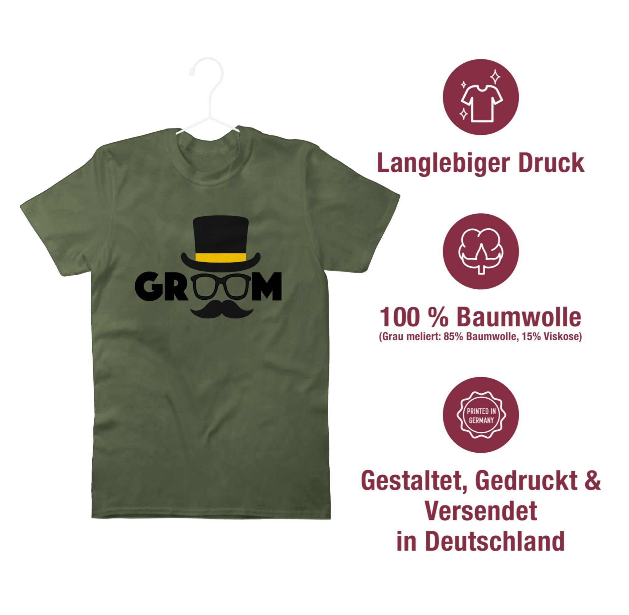 Shirtracer T-Shirt Groom Männer JGA 2 Army Grün