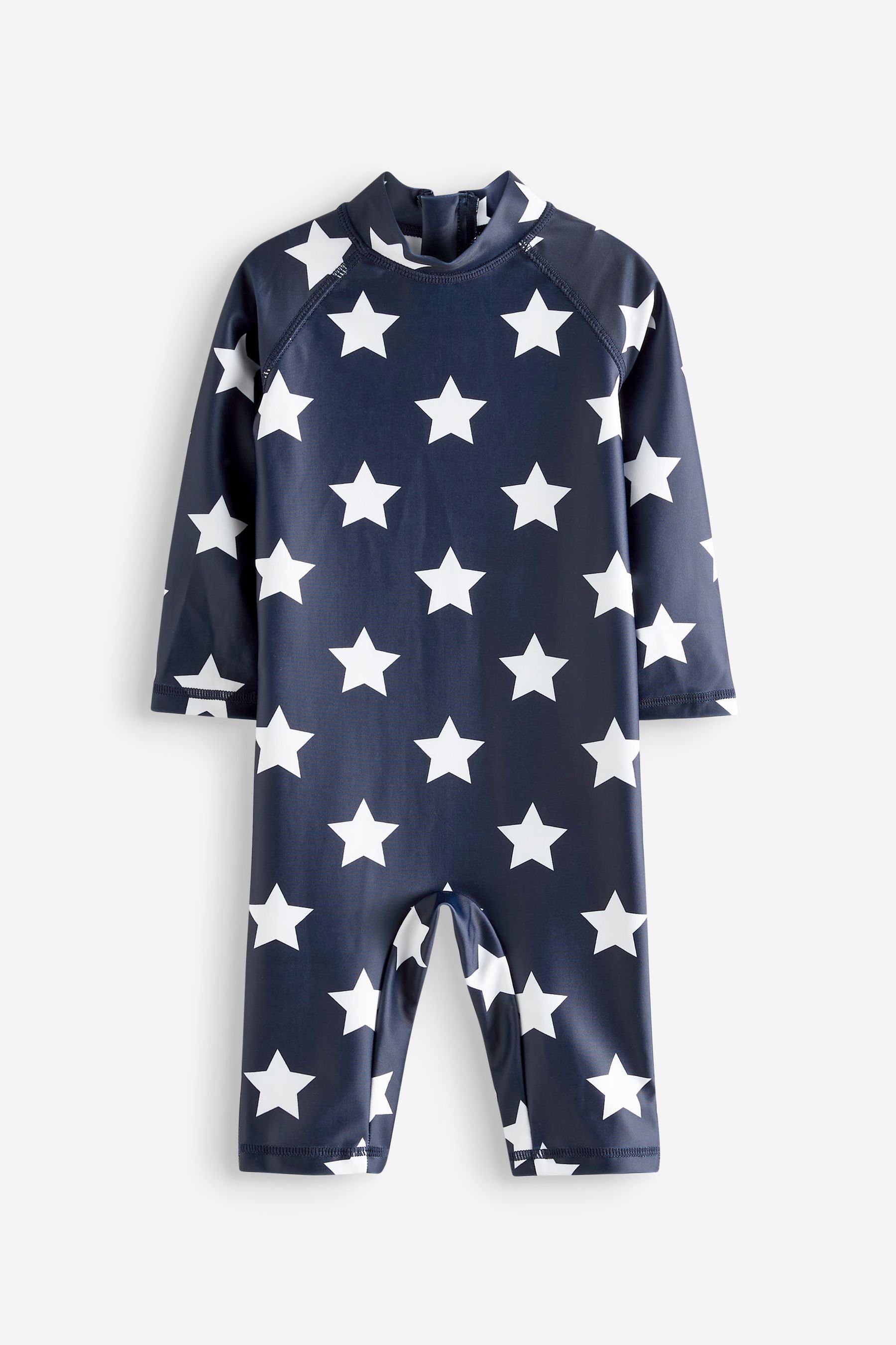 Next Badeanzug Sonnenschutz-Badeanzug-Längere Länge (1-St) Navy Blue Star