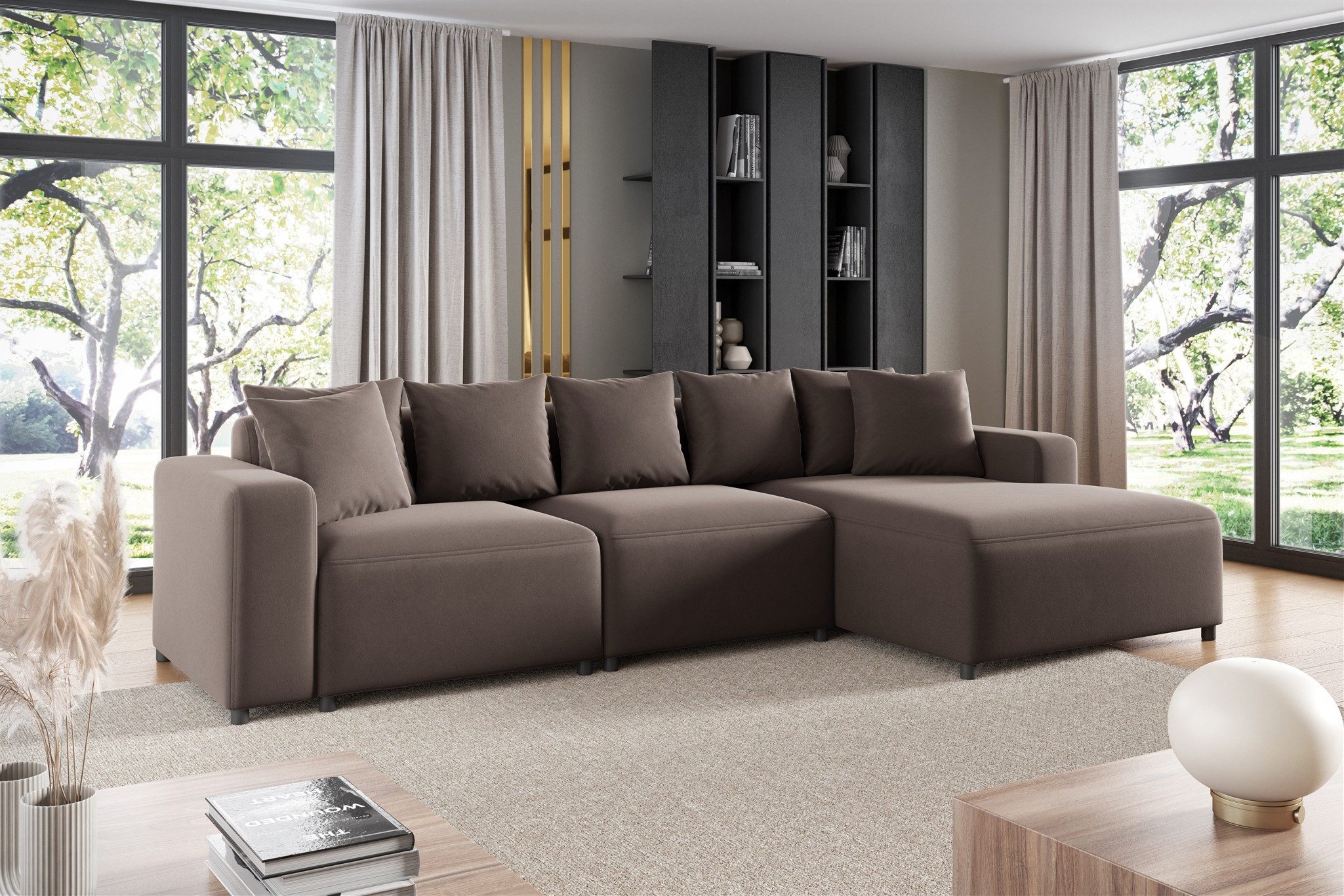 Ecksofa Designersofa MEGAN in Stoff Salvador