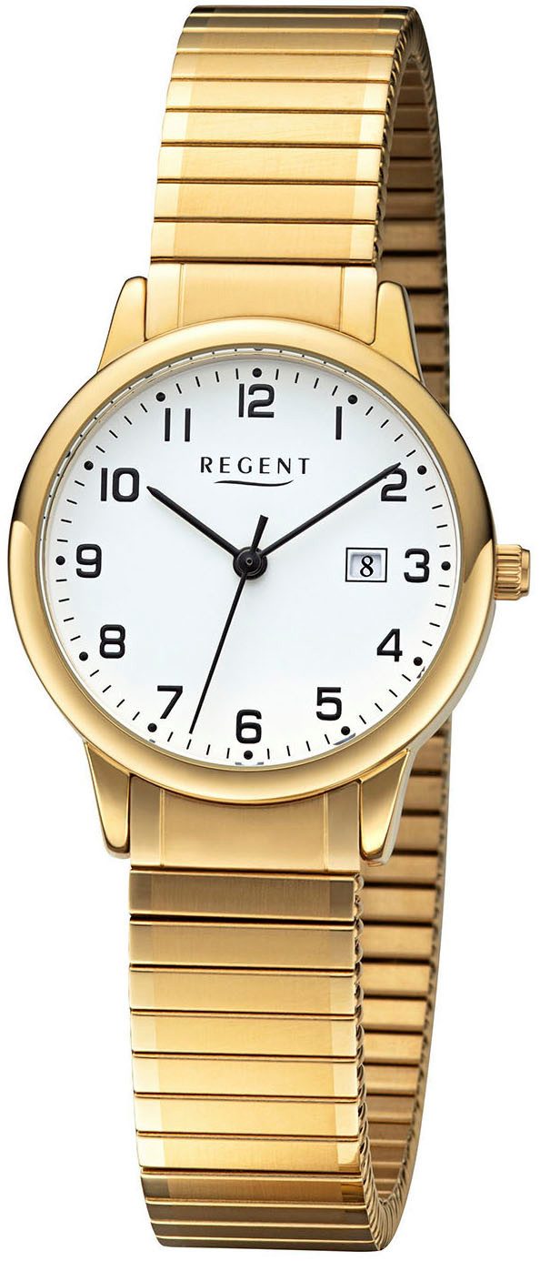 Regent Quarzuhr W0277 - 3310.39.99, Armbanduhr, Damenuhr, Datum, Flexband, günstig online kaufen