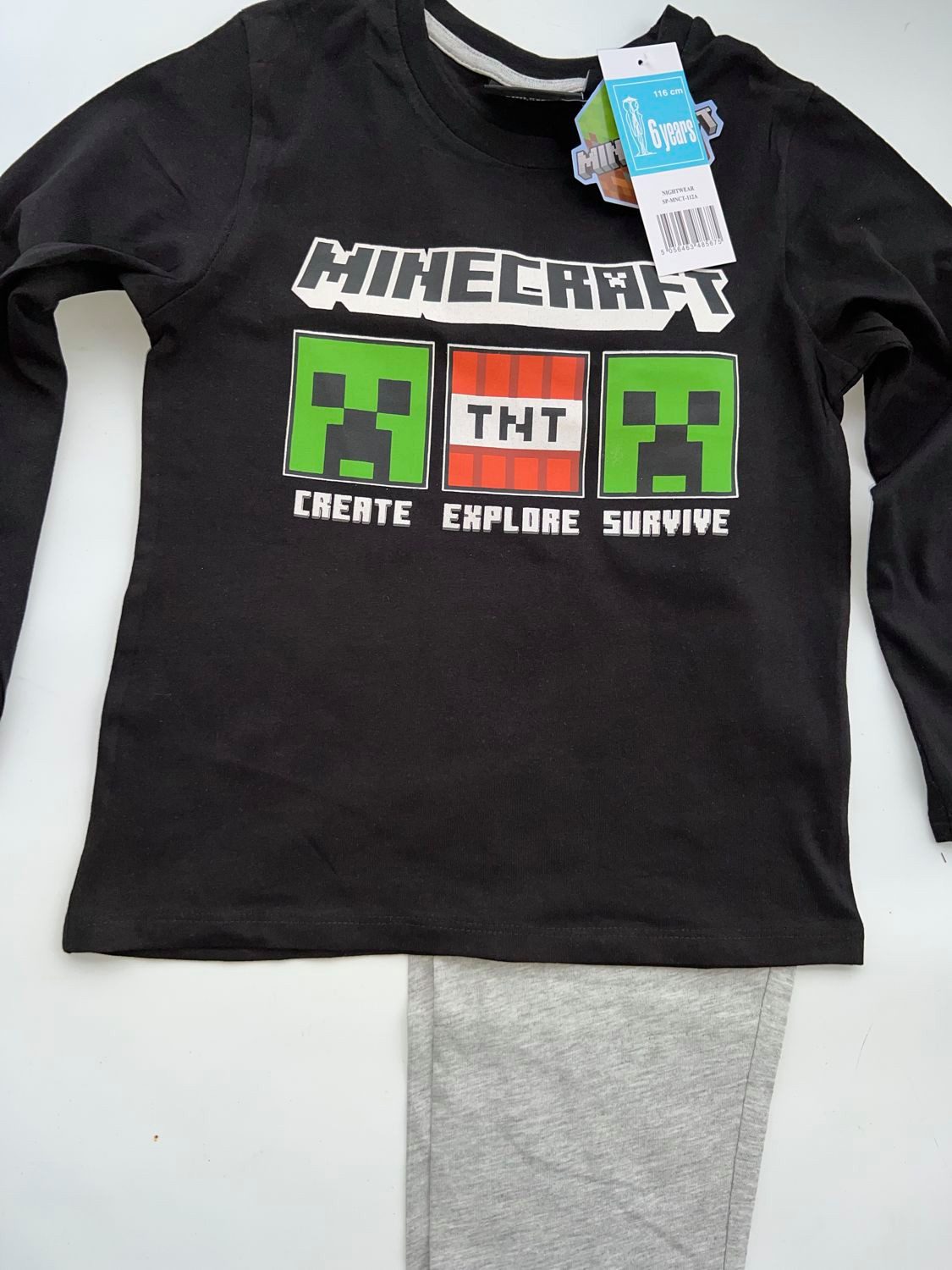 Minecraft Pyjama MINECRAFT Kinder Pyjama langer Schlafanzug für Jungen + Mädchen