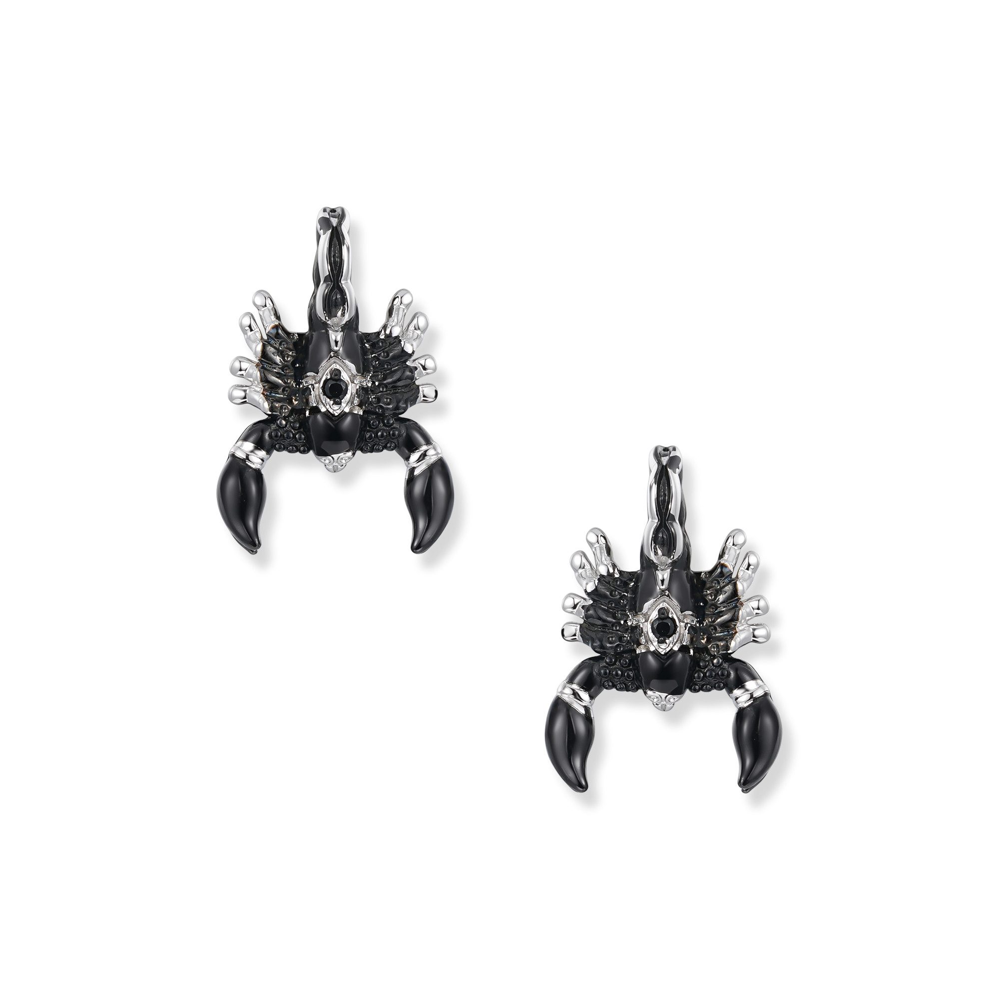 Seinerzeit FLORA & FAUNA Paar Ohrstecker Spike Skorpion Серьги, Material: 925 Sterling Silber, rhodiniert, geschwärzt