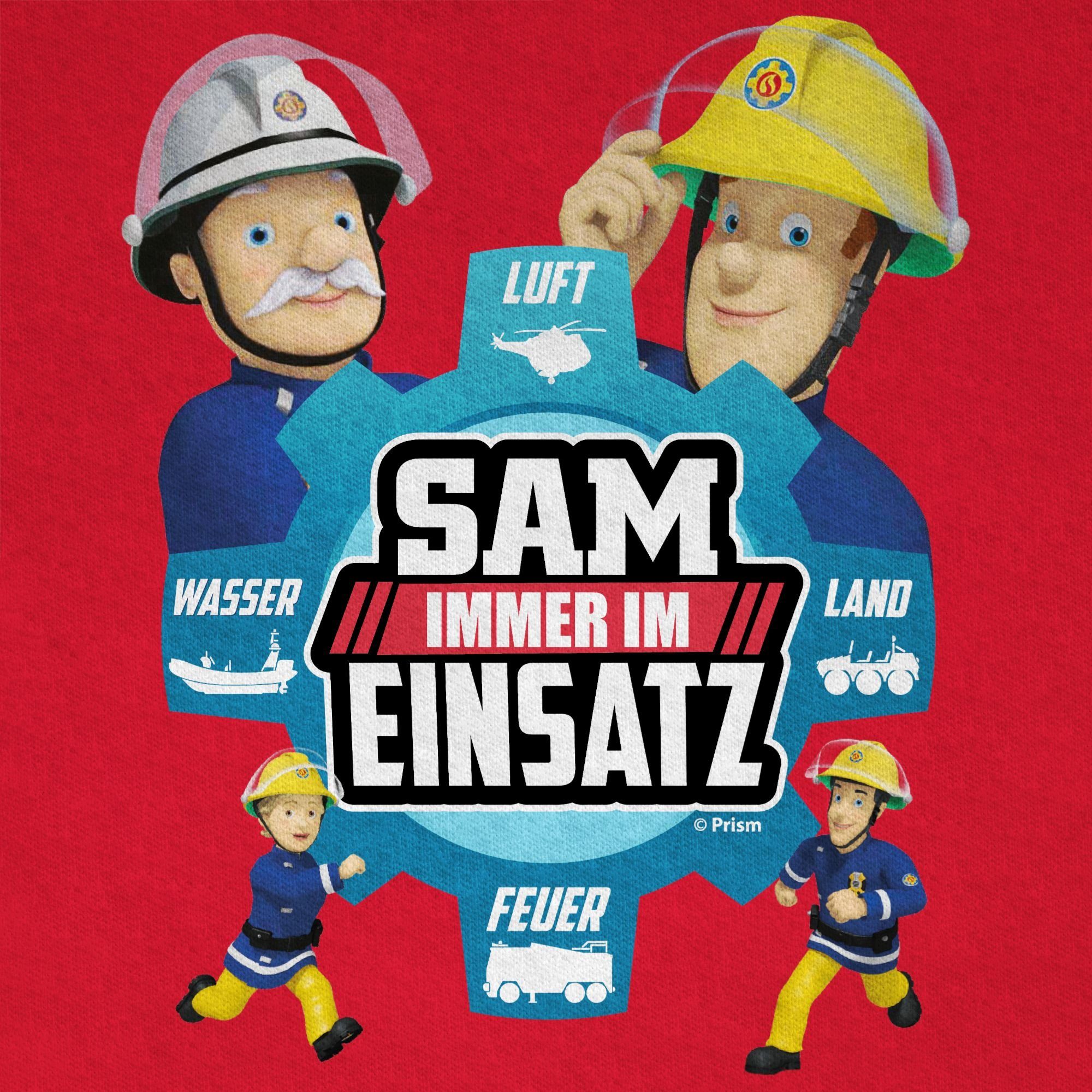 Shirtracer T-Shirt Sam Rot Sam Feuerwehrmann - Immer 01 Einsatz Jungen im