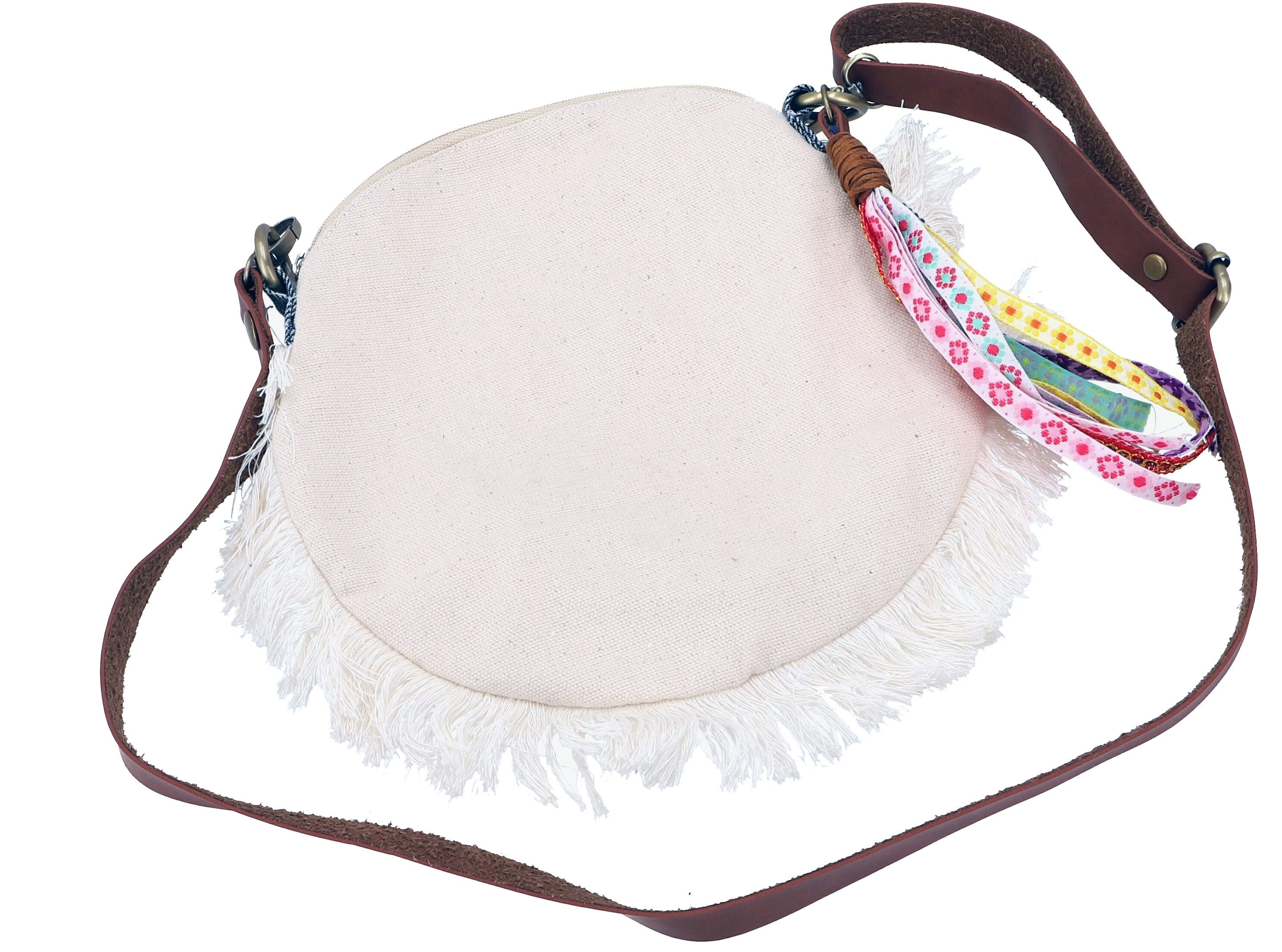 Guru-Shop Schultertasche Boho Schultertasche, Hippie Tasche mit Fransen..