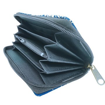 PANASIAM Geldbörse Portemonnaie indigo Brieftasche Geldbörse in 2 Größen vegan, fair produziert mit Münzfach Reißverschluß und Kartenfächern