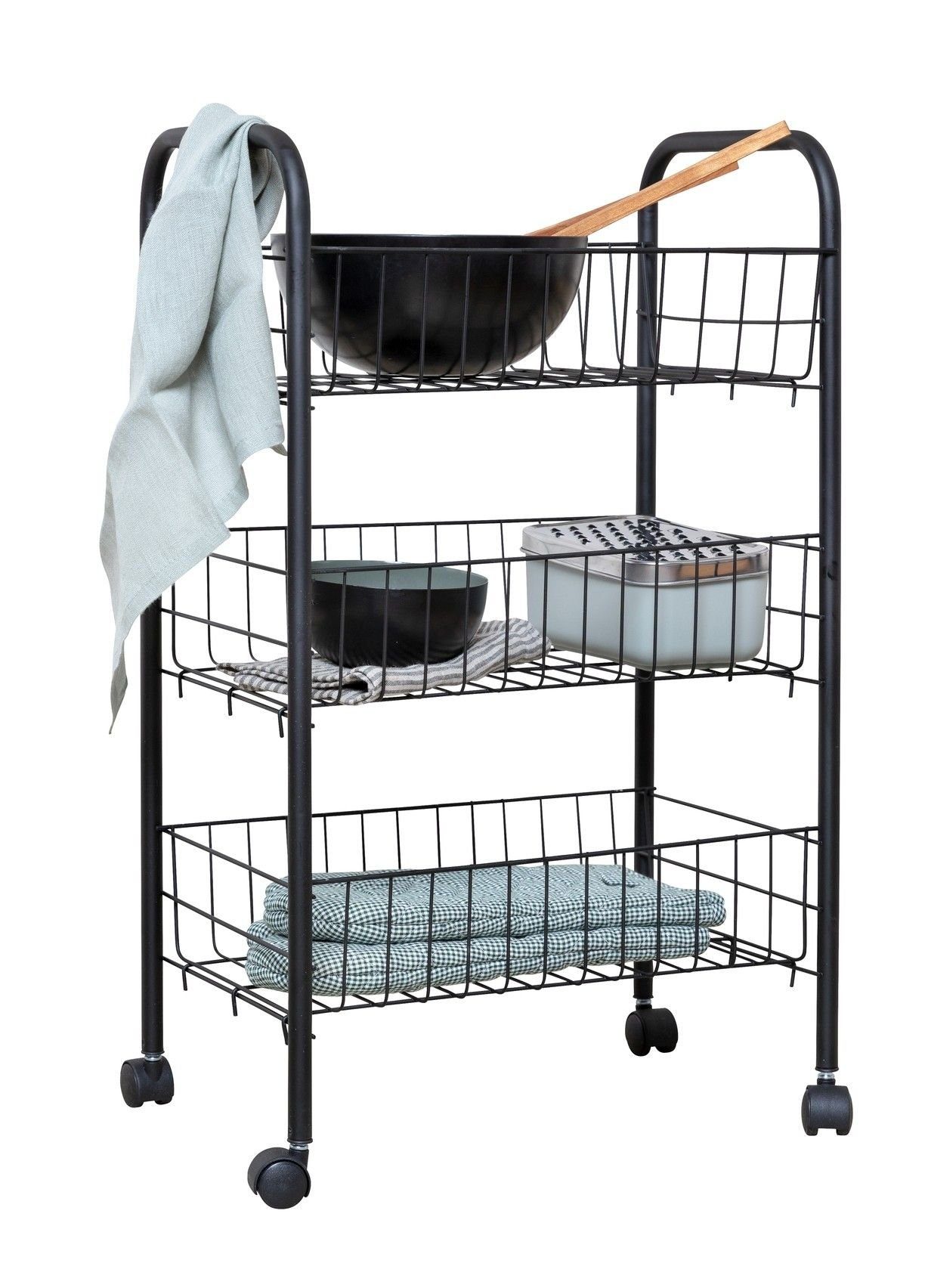WENKO Servierwagen WENKO Rollwagen FLORENZ (BHT 38x63x25 cm) BHT 38x63x25 cm schwarz