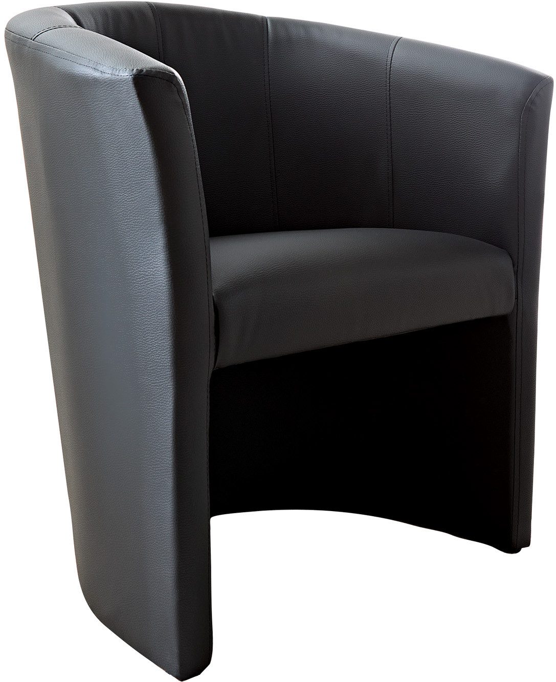 DELIFE Cocktailsessel Pieder, Schwarz gepolstert Kunstleder Cocktailsessel Designsessel