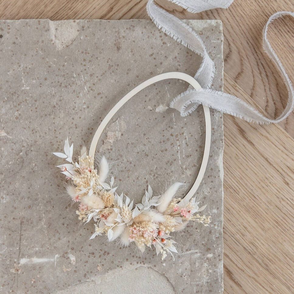 LYKKE & You Dekokranz Trockenblumenkranz Osterei aus Holz