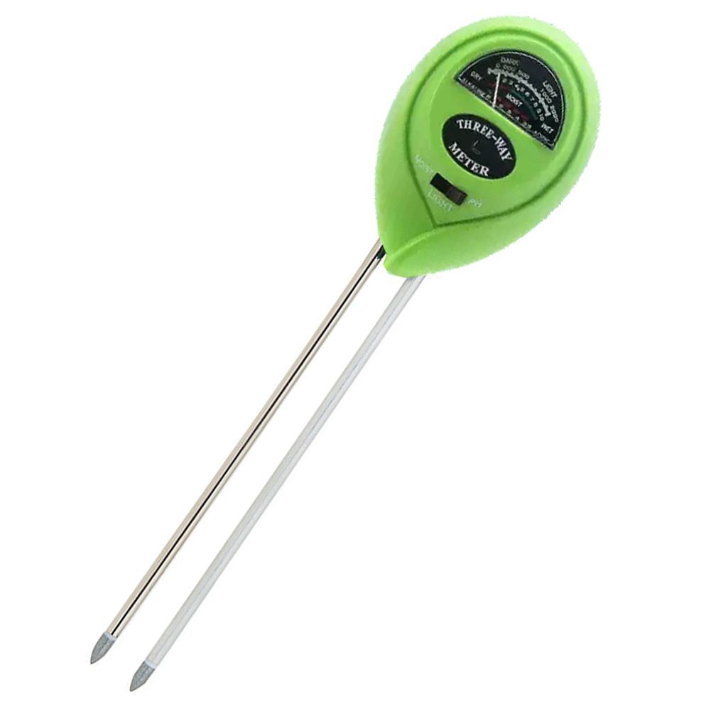 Bolwins Bodenfeuchtesensor L15C Boden Tester Kit Messgerät Pflanze Blumen PH Feuchtigkeit 3in1, (3-in-1 Bodenmessgerät Set, 1-tlg., 1× 3-in-1 Bodentestgerät), 3-in-1 Messgerät für Bodenfeuchte, pH-Wert und Licht, analog