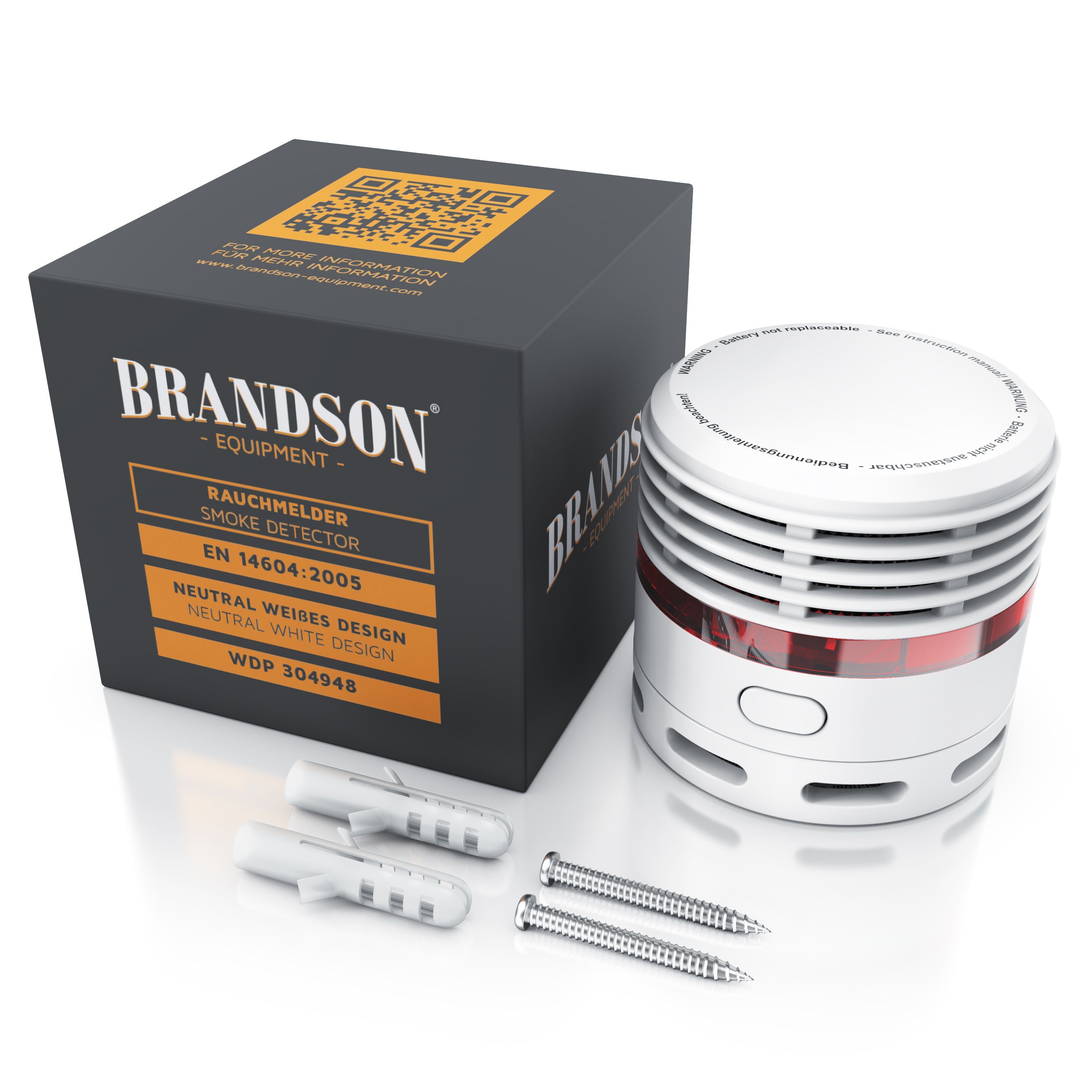 Brandson 85 Jahre Rauchmelder TÜV LED, Batterie, db, Lautstärke (10 Prüftaste, Zertifiziert)