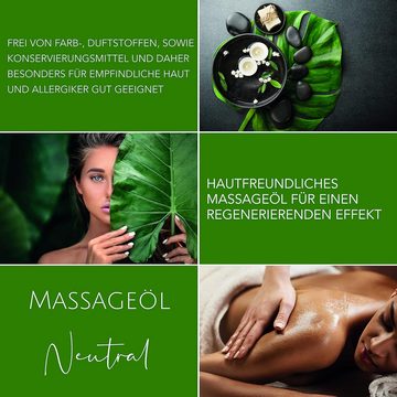 DaniChou Massageöl Neutral - Ohne Parfüm, für empfindliche Haut, mit Jojobaöl & Mandelöl 250 ml, 1-tlg., 100% Naturkosmetik - Regenerierender Pflegeeffekt für straffe Haut