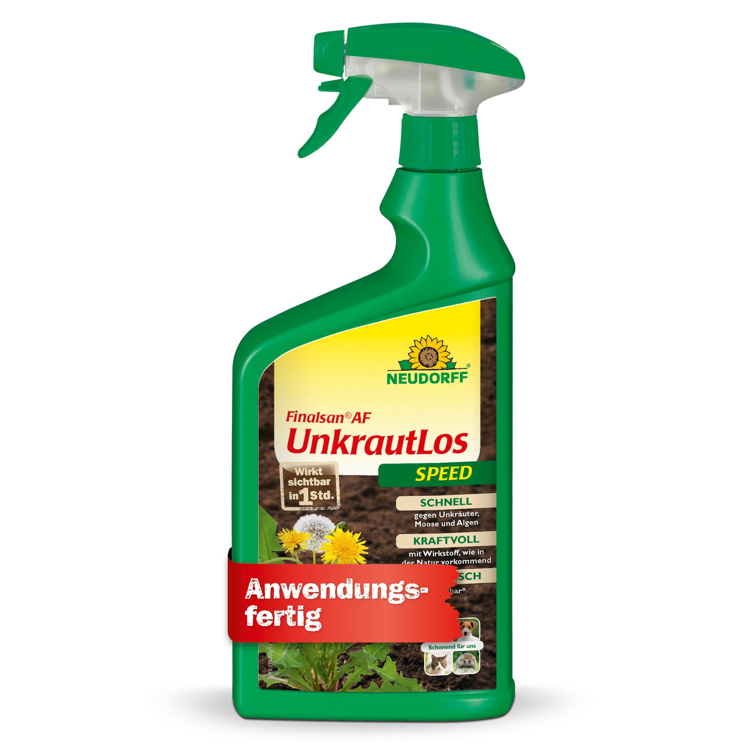 Neudorff Unkrautbekämpfungsmittel Finalsan AF UnkrautLos Speed 1 Liter, 1 St., ohne Glyphosat! gegen Unkraut, Moos und Algen, Schnell wirkender Unkrautvernichter, Anwendungsfertiger glyphosatfreier Unkrautvernichter mit Pelargonsäure