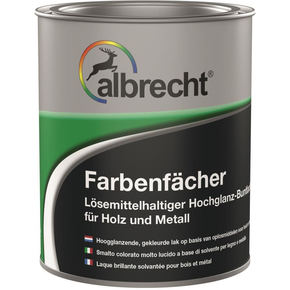 Lack Albrecht Acryl-Buntlack Farbenfächer 750 ml Buntlack hochglanz Lack, Sehr hohe Deckkraft und gleichmäßiger Verlauf