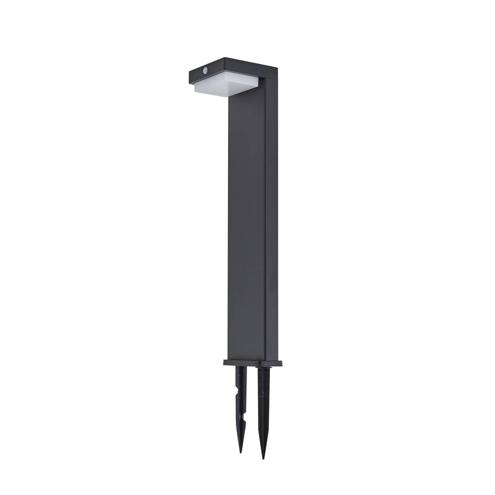 Lindby Außen-Stehlampe Eleazar, LED, Metall, Schwarz warmweiß IP44mit Bewegungsmelder, 1 x 4,5 W LED, warmweiß