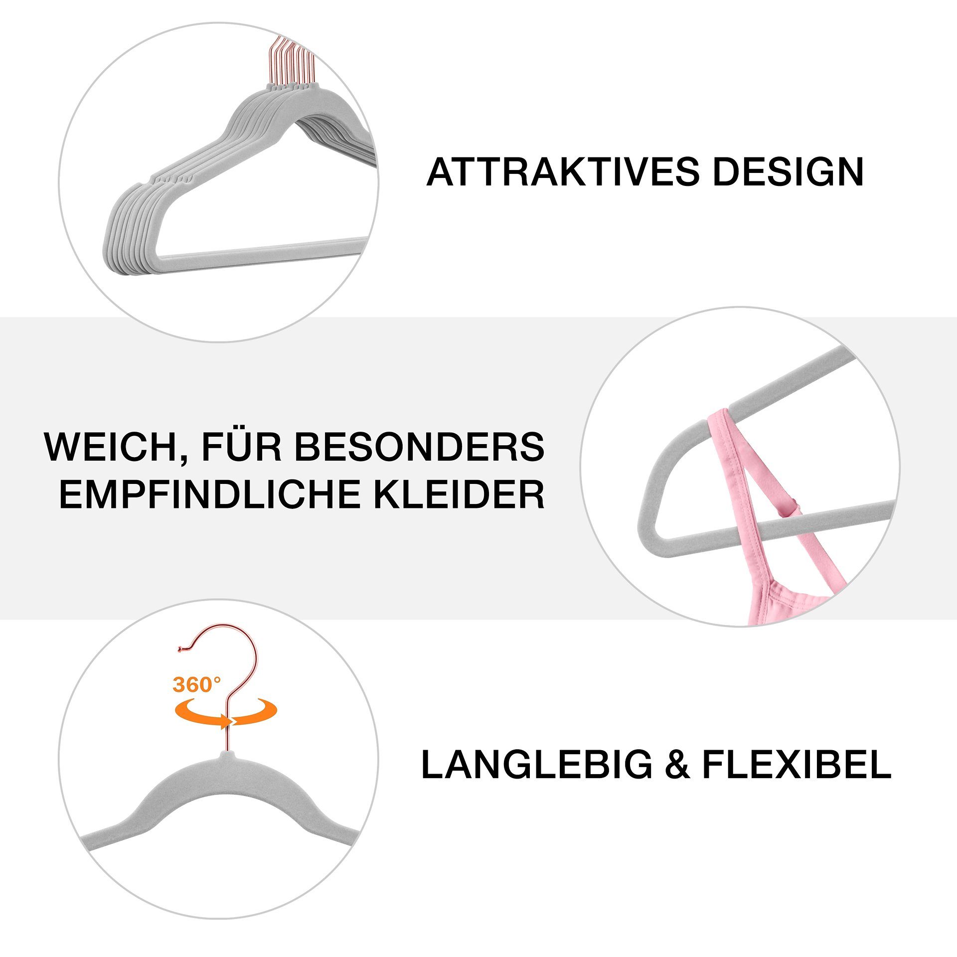 StickandShine Kleiderbügel 25 Stück Samt Kleiderbügel günstig online kaufen