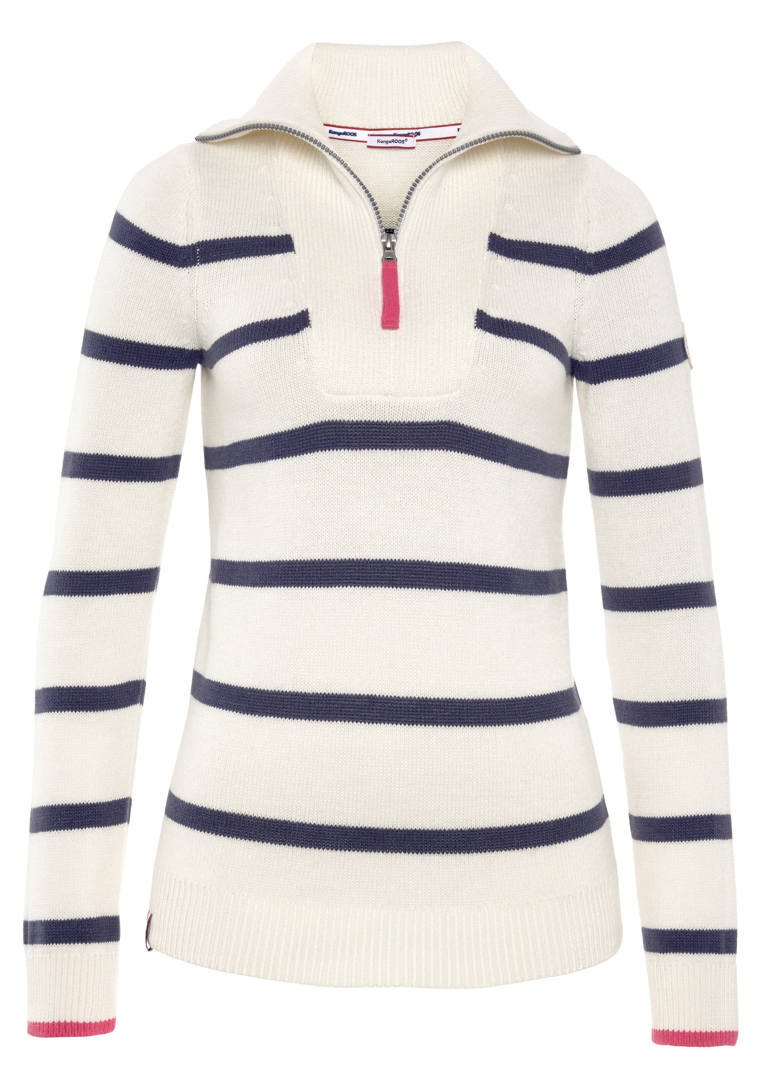 KangaROOS Troyer mit Reißverschluss im klassischen Streifen-Design. Reduzierter Preis € 30,99. Unverbindliche Preisempfehlung € 43,99, (€ 30,99 pro 1 Stk)