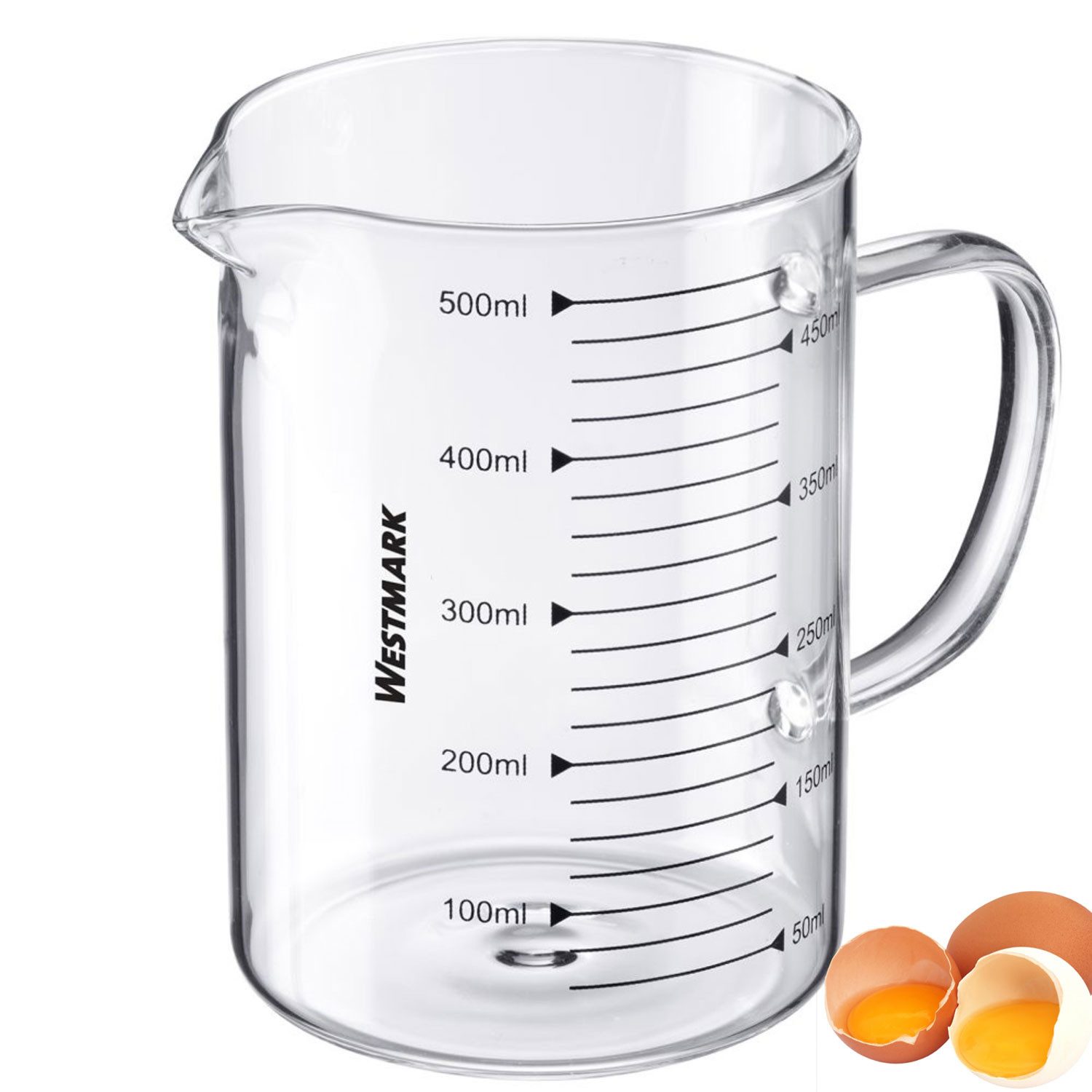 Messbecher aus Glas – mikrowellengeeignet, temperaturbeständig, 0,5 Liter
