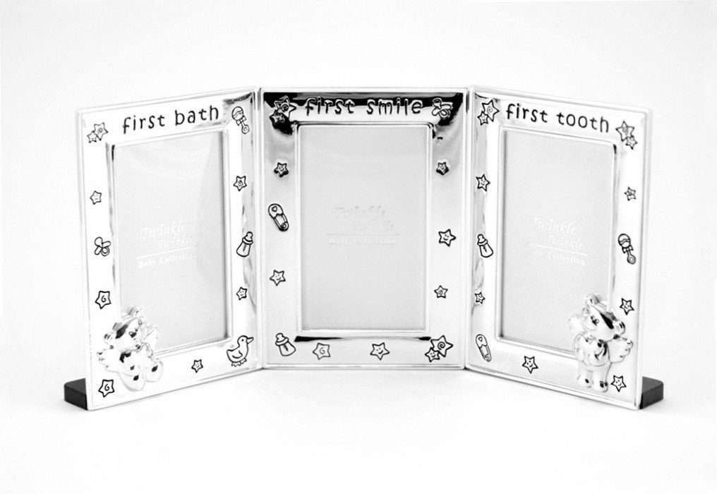 Brillibrum Bilderrahmen 3er Baby Bilderrahmen versilbert Bildergalerie Bärchenmotiv Fotorahmen, (1 St)
