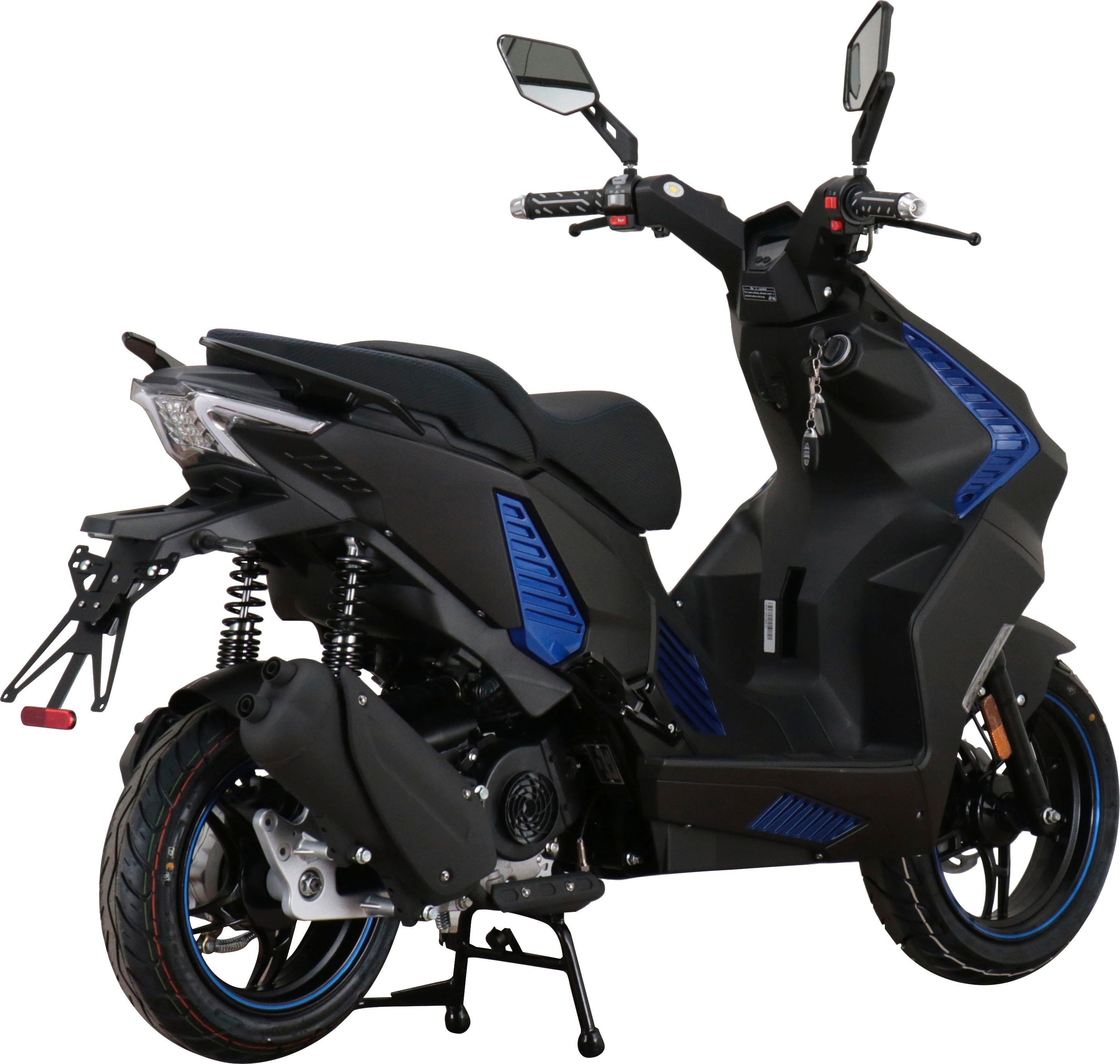 Alpha Motors schwarz SHARK, 45 mit ccm, Keyless-System 50 5, Euro Motorroller km/h