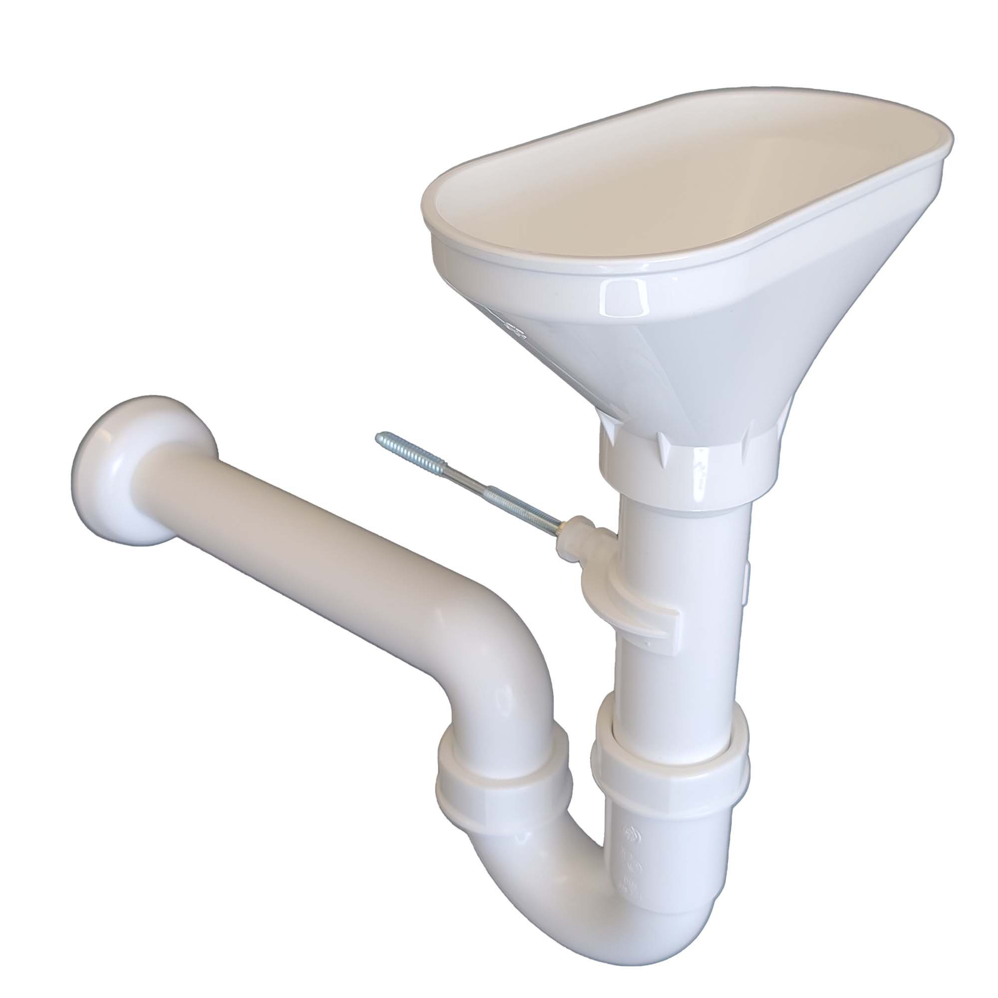 tecuro Siphon Trichtersiphon Geruchsverschluss Trichterablauf mit Wandhalterung von TECURO