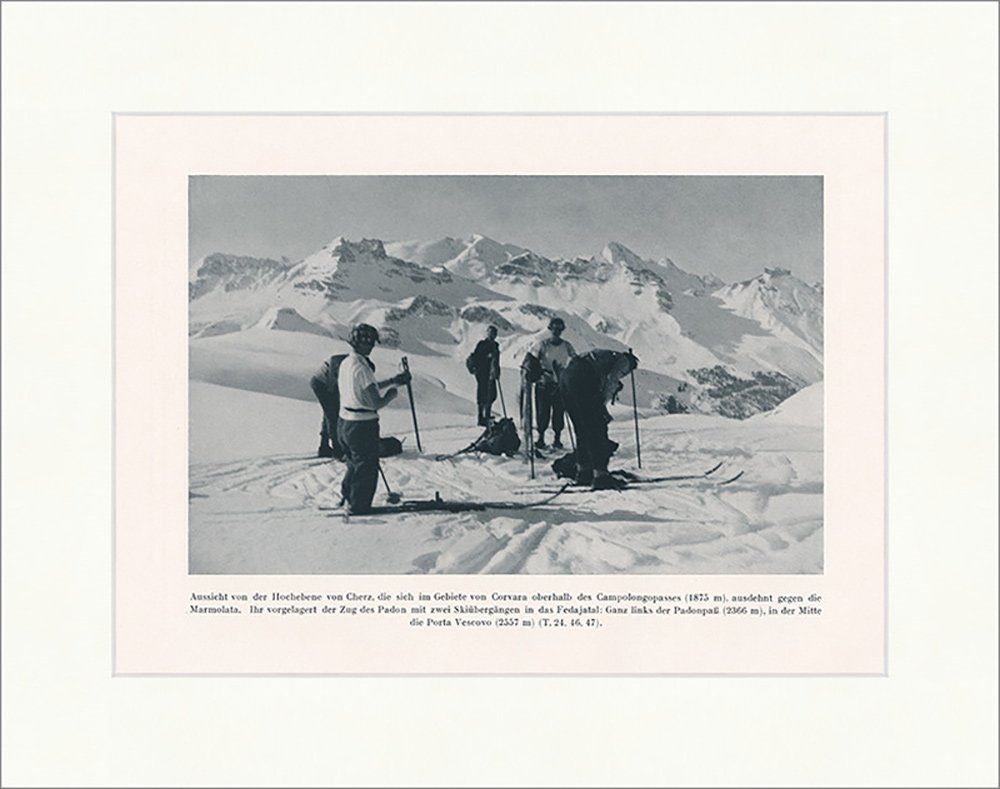 Kunstdruck Aussicht von der Hochebene von Cherz Corvara Campolongopass F_Vintage
