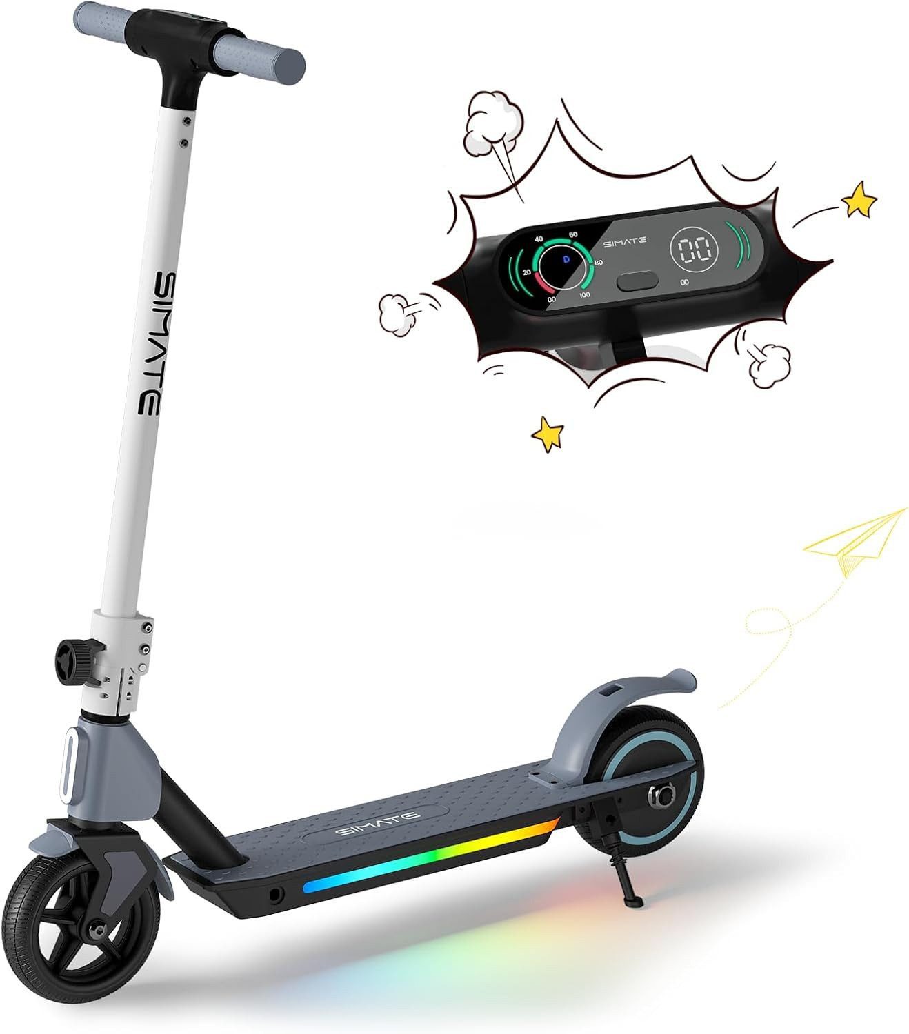 DOTMALL Elektro-Kinderroller mit LED-Anzeige und bunten günstig online kaufen