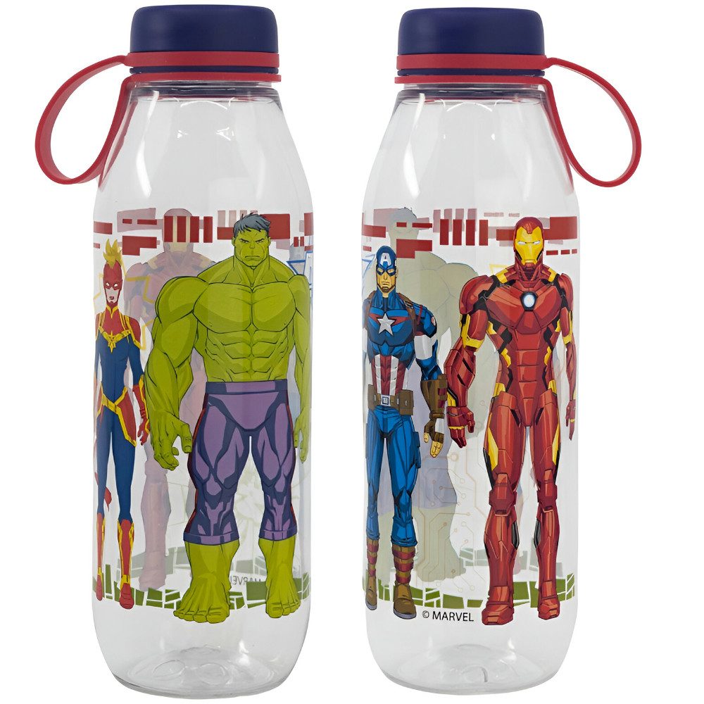 MARVEL Trinkflasche Marvel Avengers Wasserflasche Flasche 650 ml Iron Man Hulk