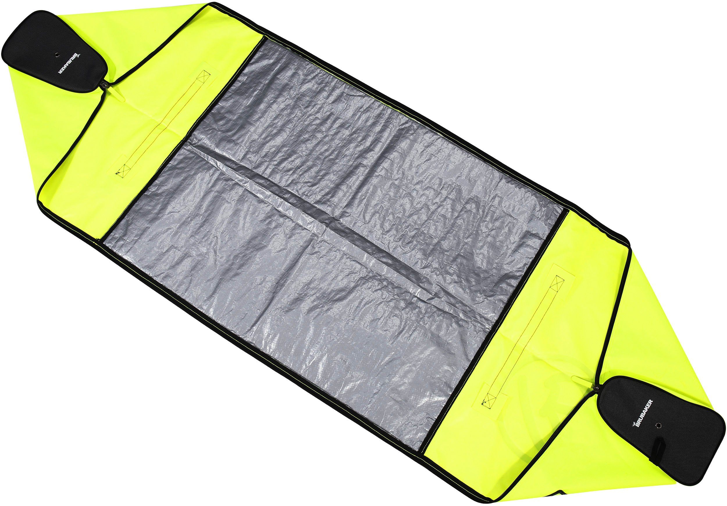 BRUBAKER Skitasche Carver Champion Ski Tasche - Neongelb (Skibag für Skier und Skistöcke, 1-tlg., reißfest und schnittfest, Neon Gelb), gepolsterter Skisack mit Zipperverschluss