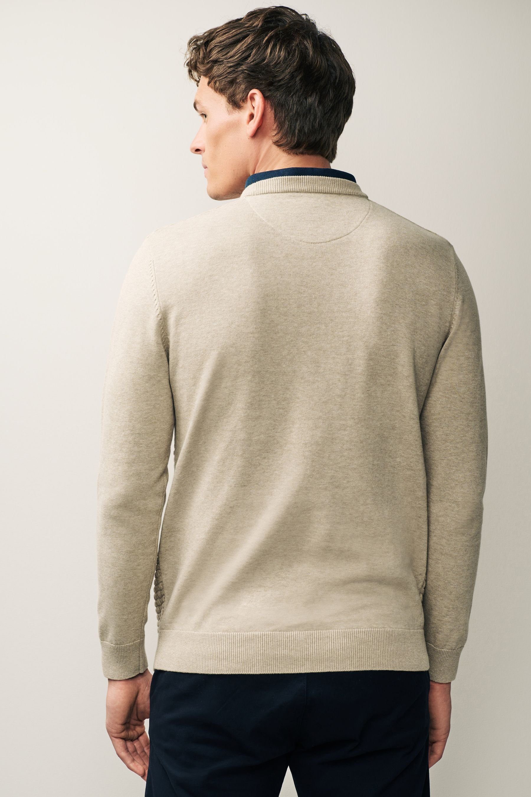 Next 2-in-1-Pullover Rundhalsstrickpullover mit Hemdeinsatz (1-tlg)