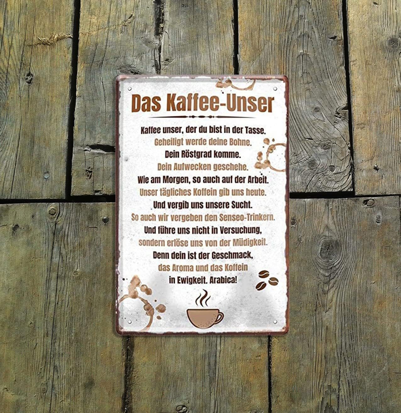 schilderkreis24 Metallschild Blechschild Kaffee-Unser 20x30cm – Bild 3 von 5