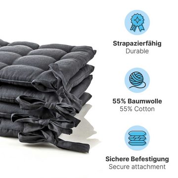 etérea Himmlische Qualität Sitzkissen Stuhlkissen Set Basic - Sitzauflage 40 x 40 cm für innen & außen -