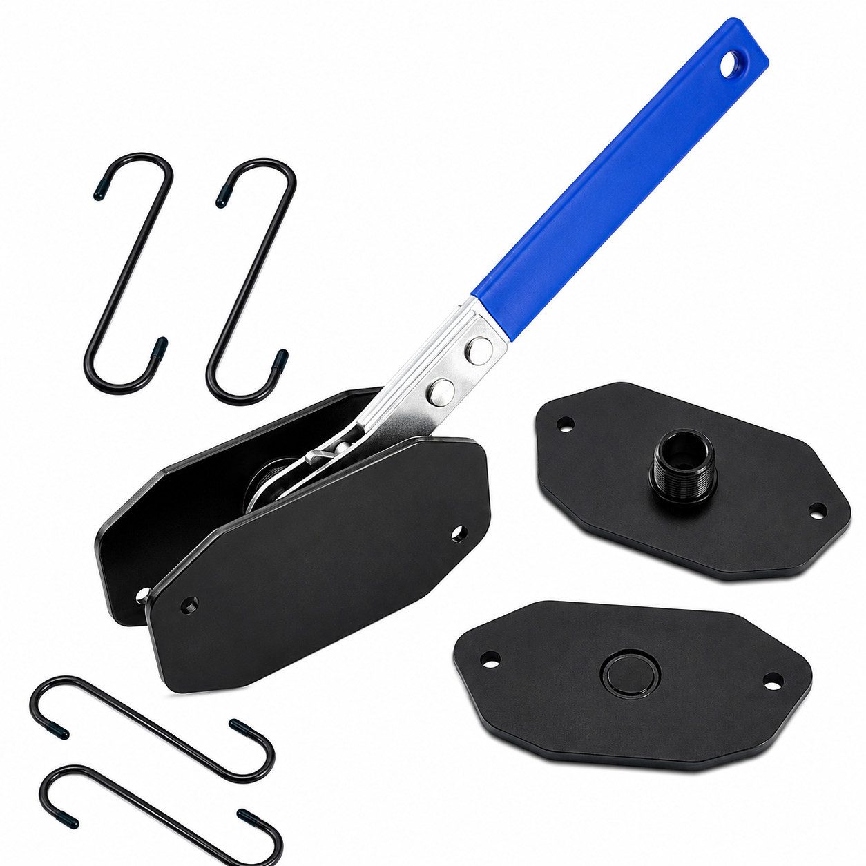 Luckice Multitool Kohlenstoffstahl Bremssattel‑Spreizer, für Bremsbelag‑Austausch, (Set, 5 St., 360‑Grad‑schwenkbares Ratschendesign), Praktisches Werkzeug für Bremsenreparatur
