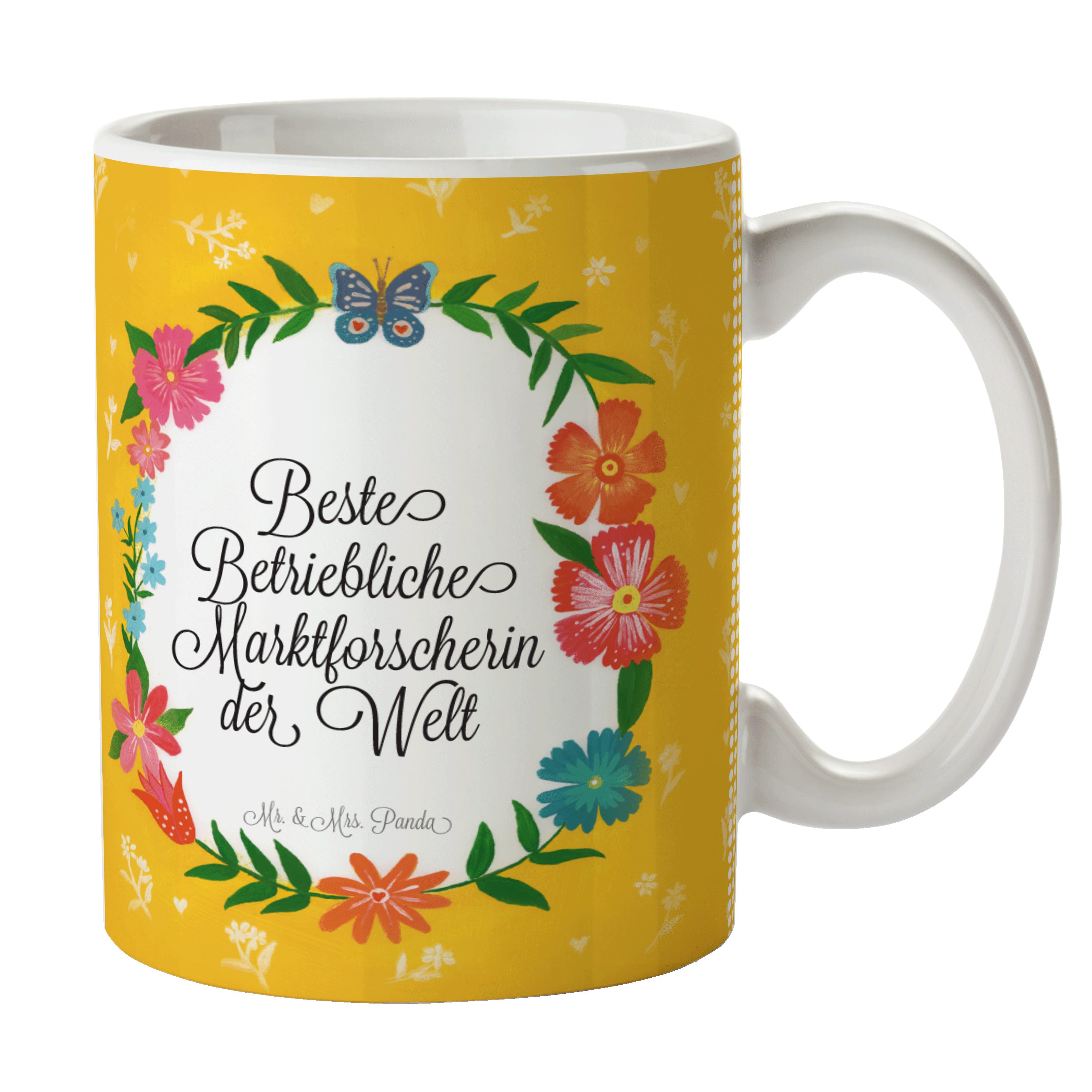 Mr. & Mrs. Panda Tasse Betriebliche Marktforscherin - Geschenk, Berufsausbildung, Teetasse, Keramik