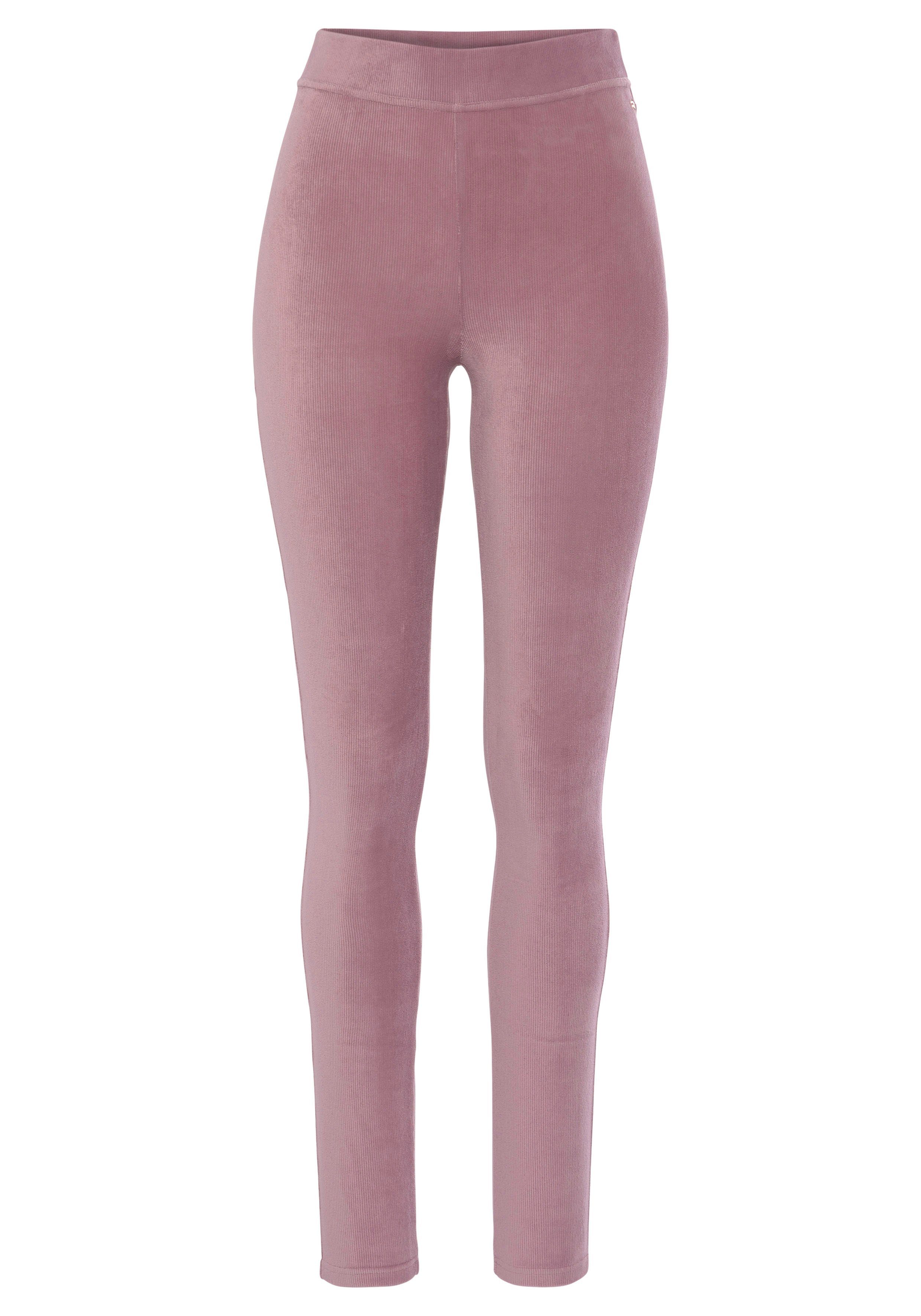 Leggings weichem rosa aus Cord-Optik, LASCANA in Material Loungewear