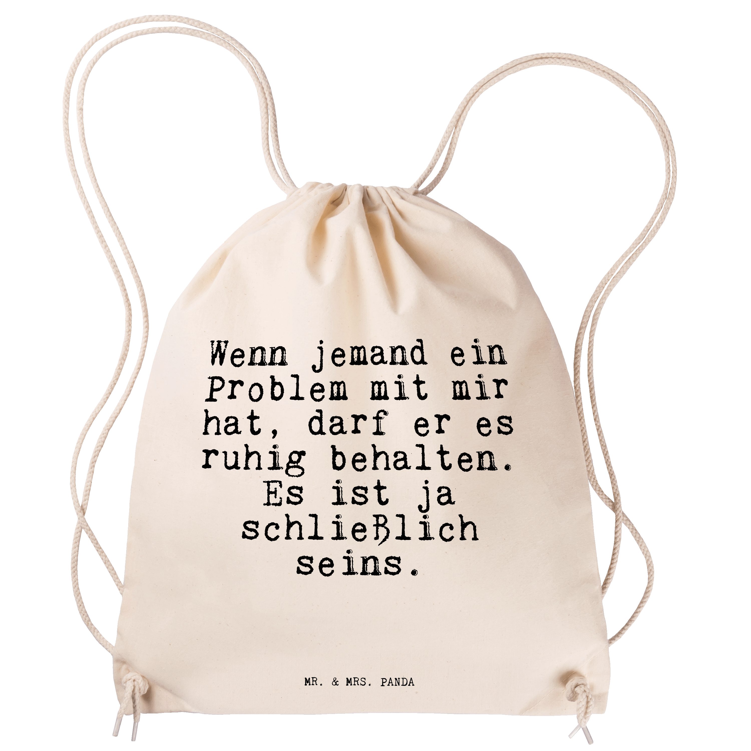 - Wenn Ta jemand (1-tlg) Sporttasche ein & Geschenk, Problem... Mr. Frau, - Mrs. Transparent Panda Beutel,