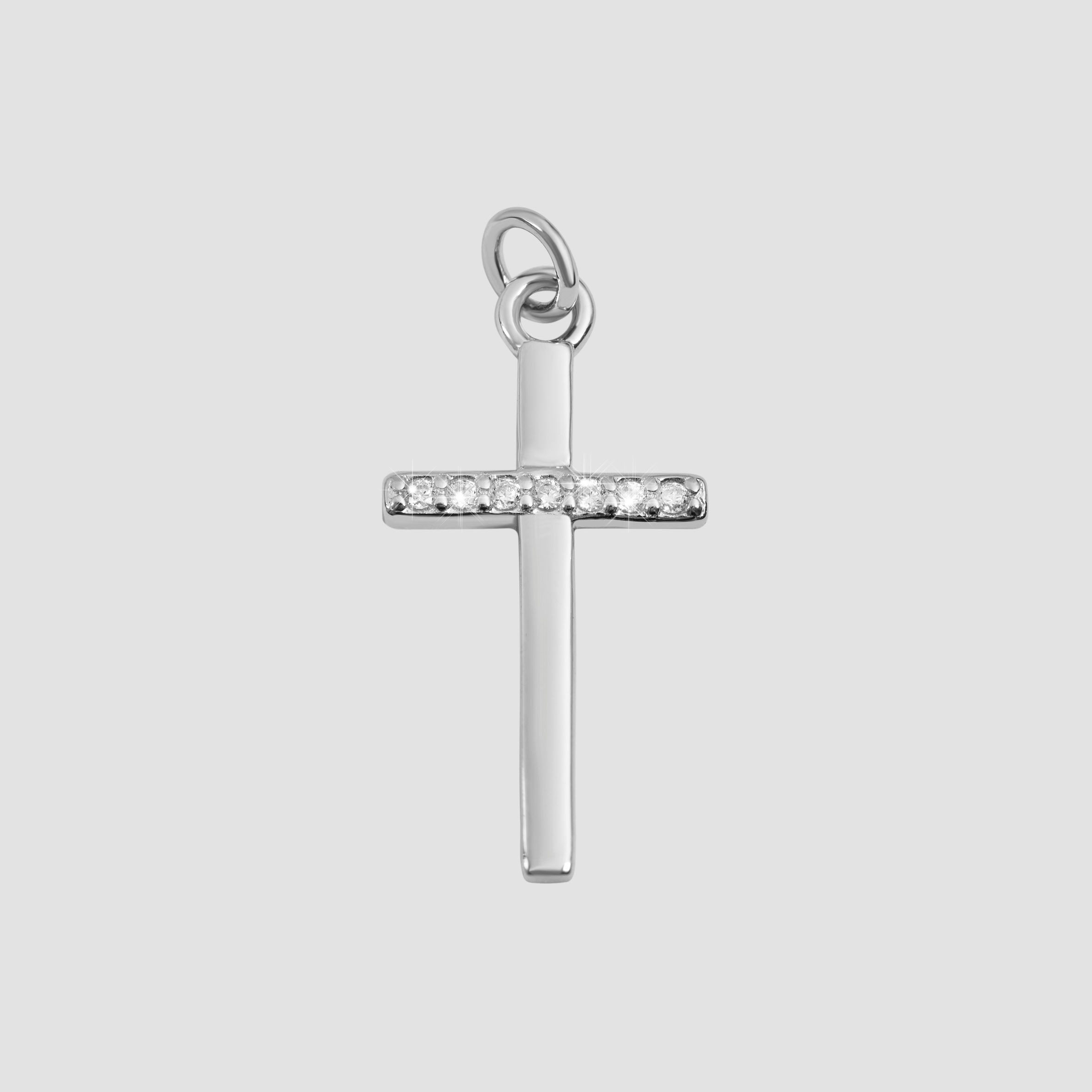 Kettenanhänger Anhänger – Kreuz Kreuzanhänger aus 925 Silber mit Zirkonia