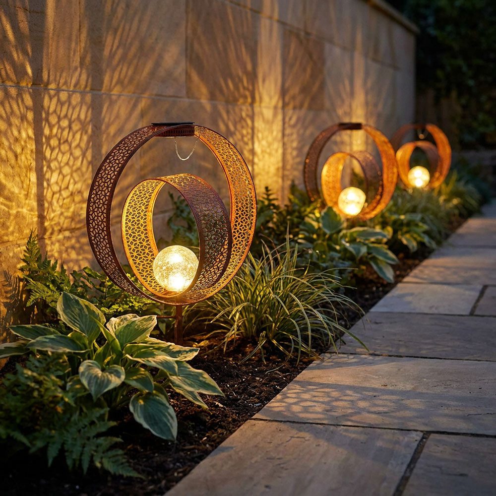 GLOBO LIGHTING LED Solarleuchte, LED-Leuchtmittel fest verbaut, Warmweiß, Solarleuchte Außenlampe orientalisch Deko Garten Erdspieß Steckleuchte